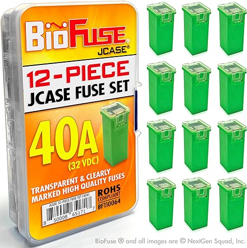 Juego de fusibles de cartucho de 12 piezas 40A JCASE Se adapta a la mayoría Nissan, Toyota, Chrysler, Dodge, Chevy, GM y Ford