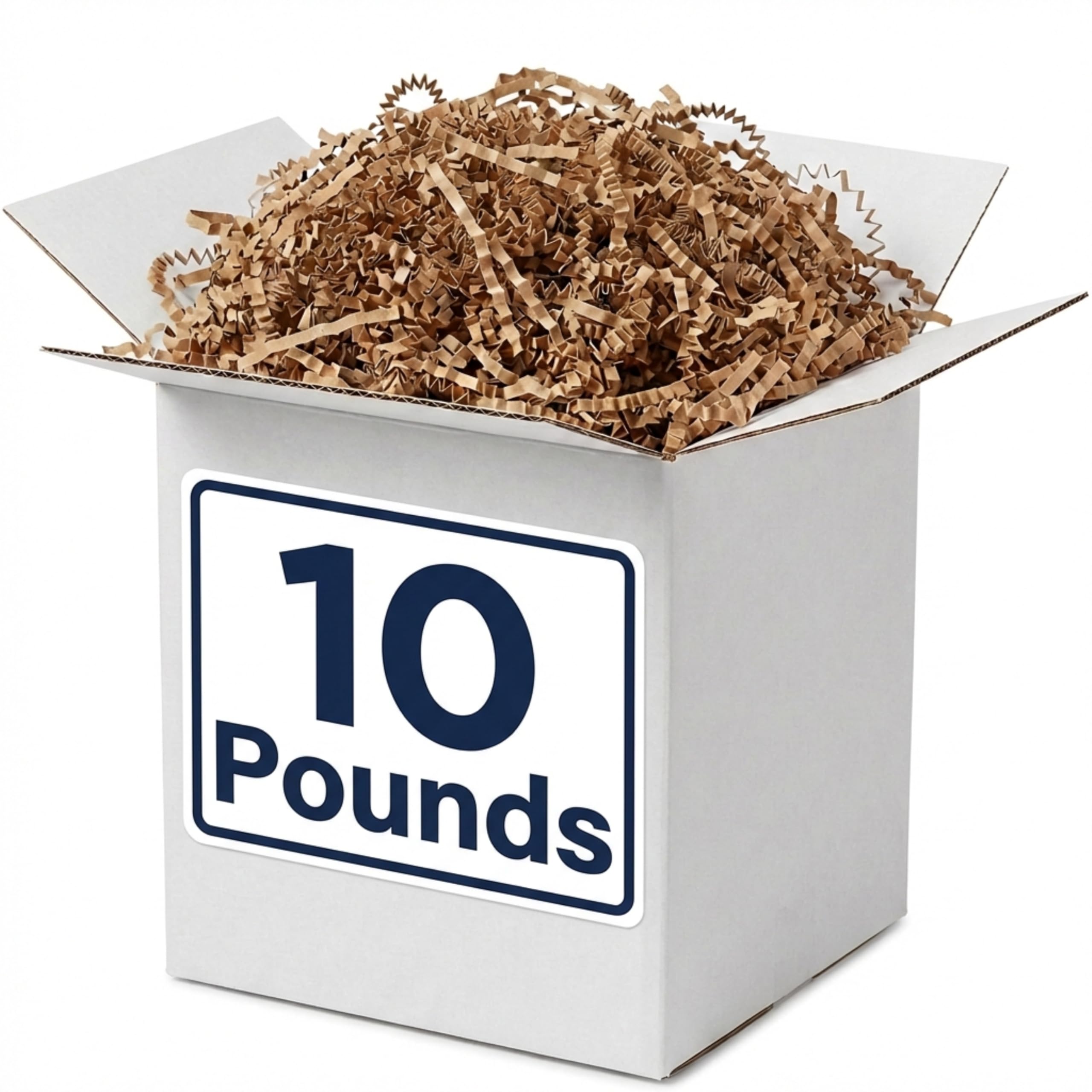 Box USA Kraft Crinkle Paper Filler (10lb) - Shredded Paper for Basket Stuffing, Shipping, Packaging, Confetti, Crafts & Holidays - Crinkle Cut