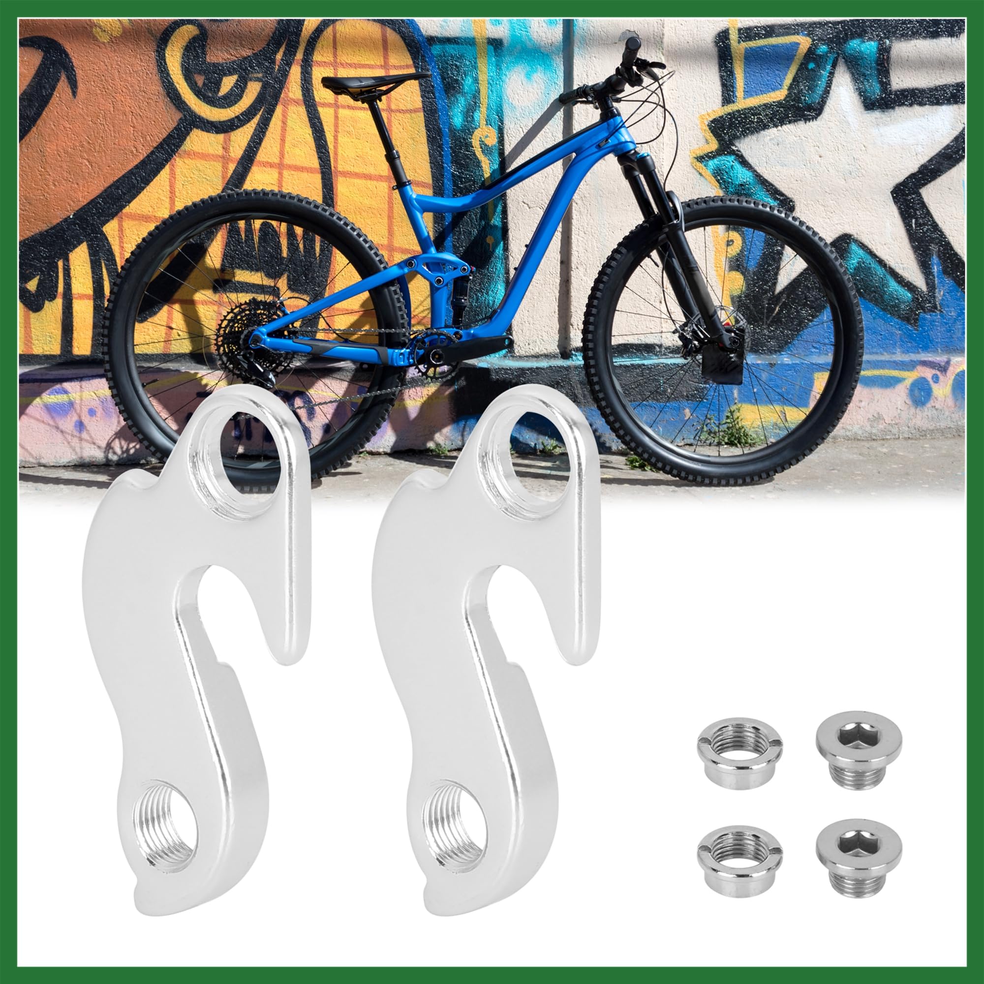 Motoforti 2pcs Tail Hook Rear Derailleur Hanger for Bicycle Bike Long-lasting, Silver - Image 2
