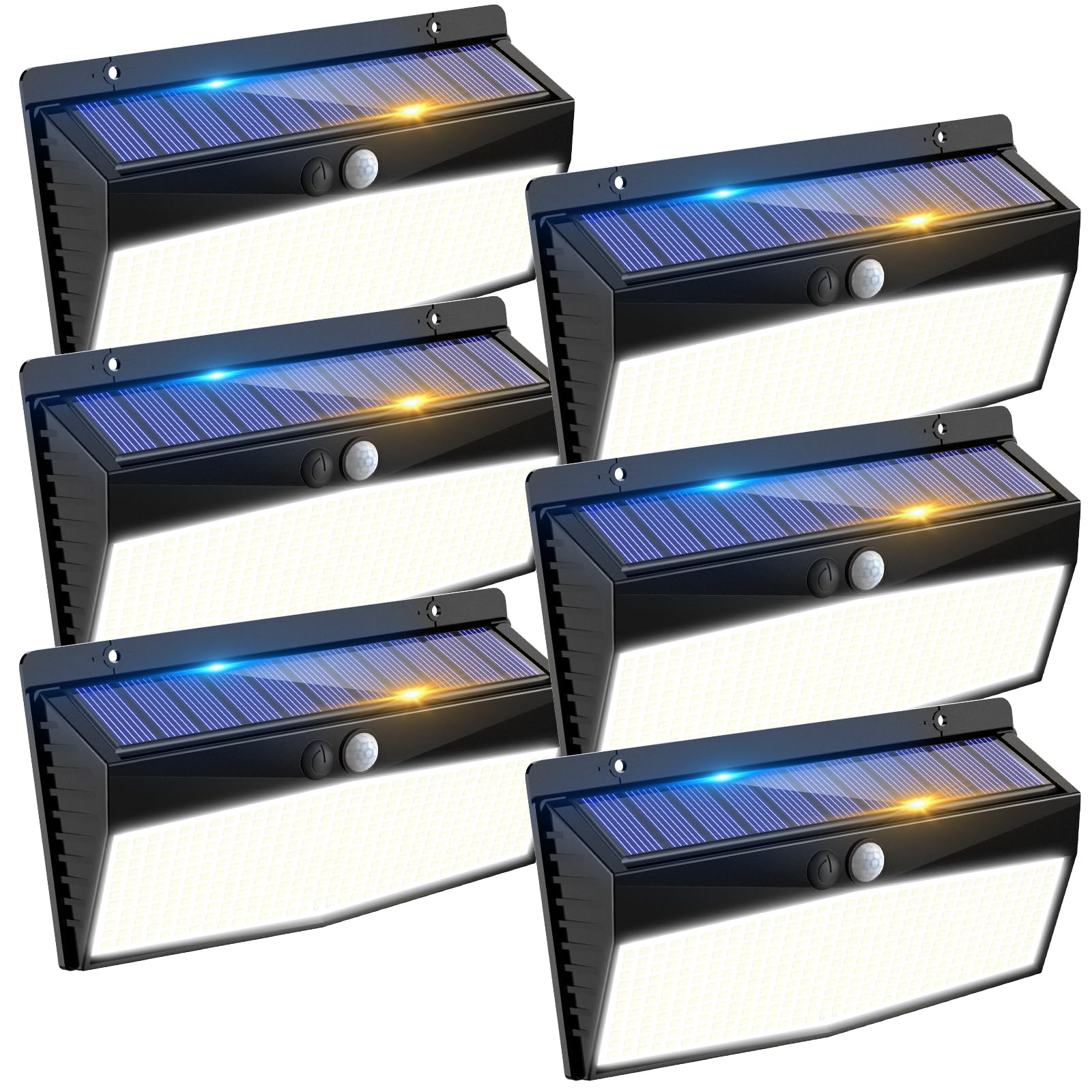 Peasur Solar Lights Outdoor Garden, 368LED Super Bright Solar Security Lights Outdoor Motion Sensor with 3 Modes, Outdoor Lights Waterproof IP65 for Front Door, Yard, Garage(6 Pack) — image 1