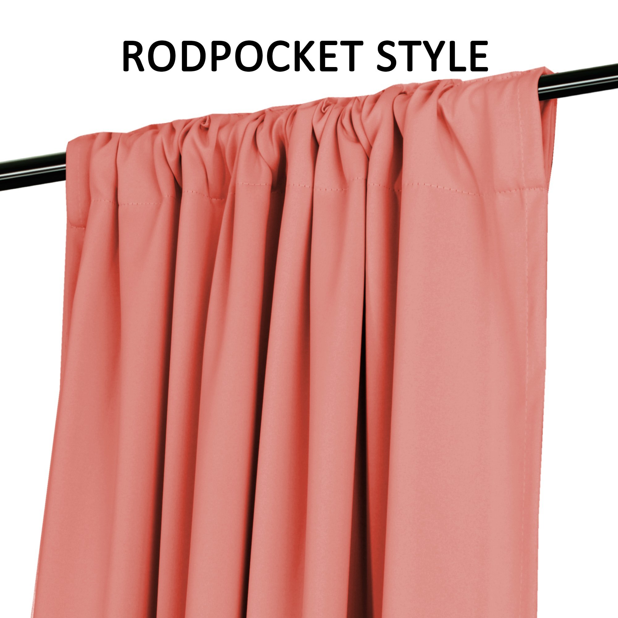 Turquoize Coral Blackout Curtains Back Tab/Rod Pocket Curtain Panels Room Darkening Curtains for Girls Room Thermal Insulated Curtain Drapes for Living Room - Coral - 52" W x 96" L - (Set of 2 Panels)