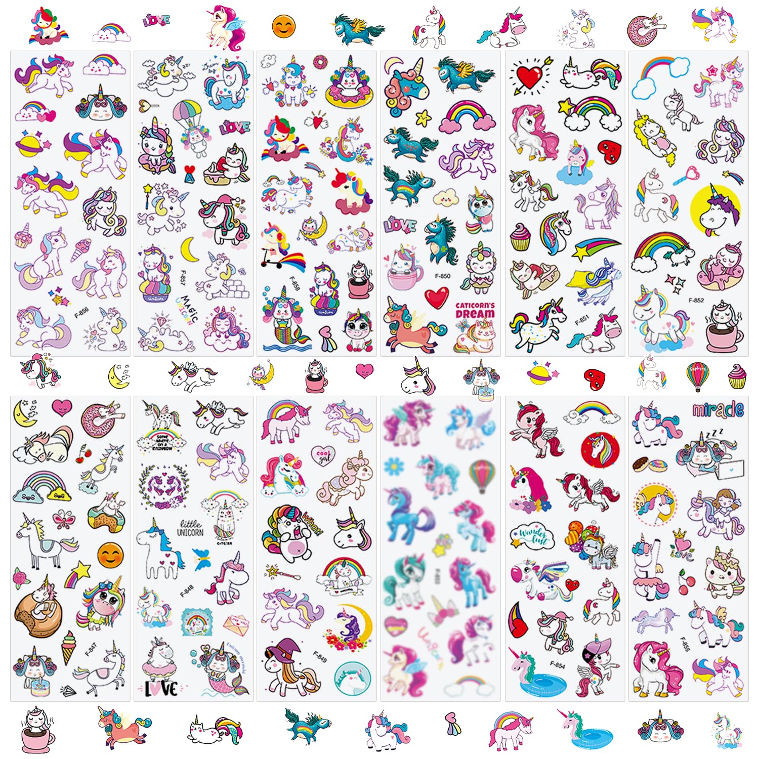 36 Sheets Unicorn Stickers for Kids - 3D Puffy Stickers Fantasy Theme | Magical, Rainbow, Stars | Reusable, Waterproof | Crafts, Journals, Party