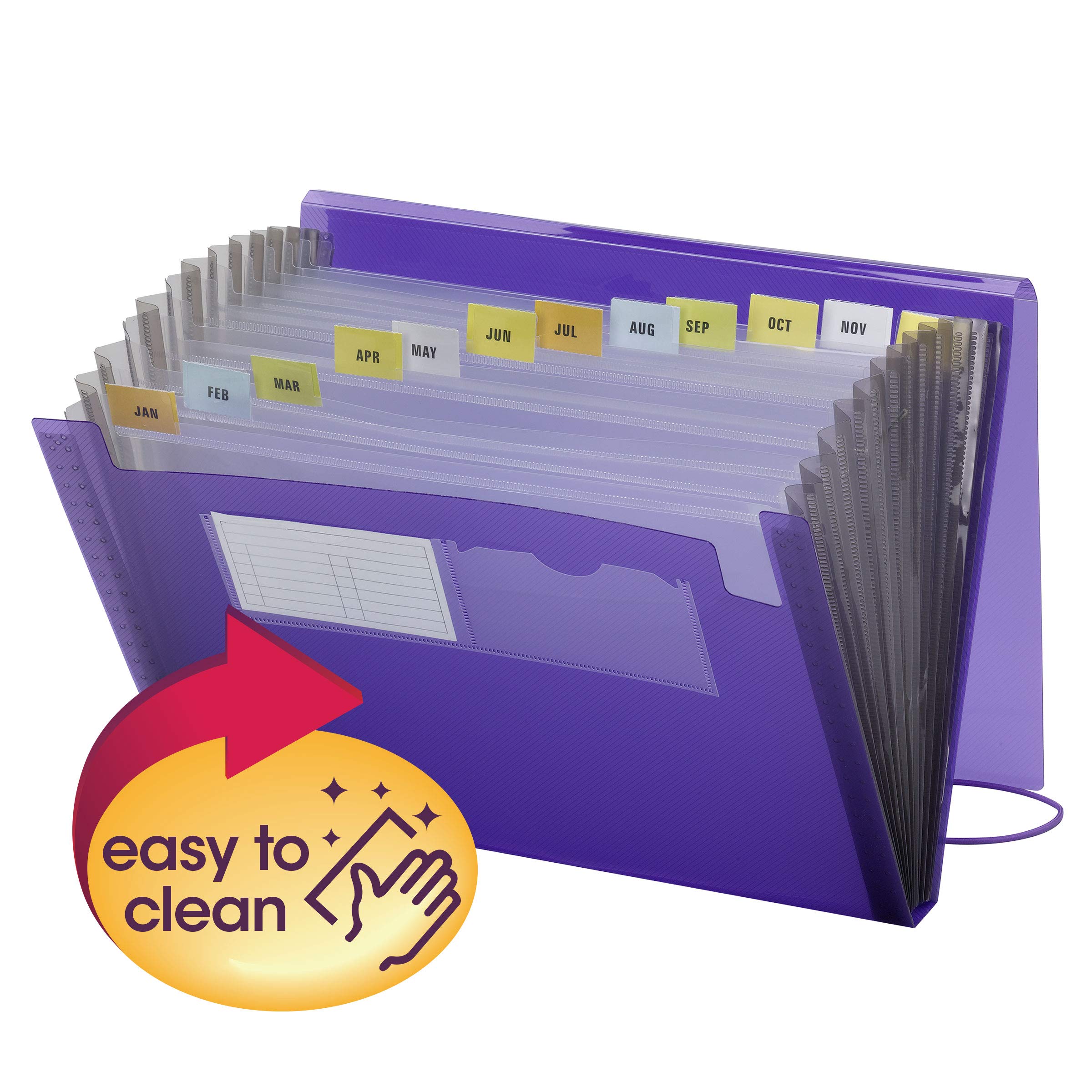 Expanding Pocket, 12 Pocket, 7/8" Exp, 13" x9-1/4, Purple, Letter - Image 2
