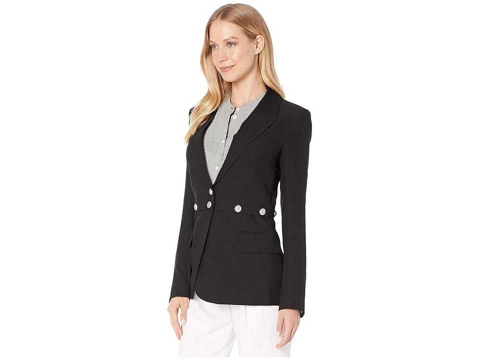 

Bebe Button Around Blazer (Jet Black) Women's Clothing