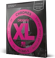 Vista 7 de D'Addario XL Chromes Cuerdas de Guitarra Bajo con Entorchado Plano - ECB81M - Escala Media - Regular Ligero, 45-100