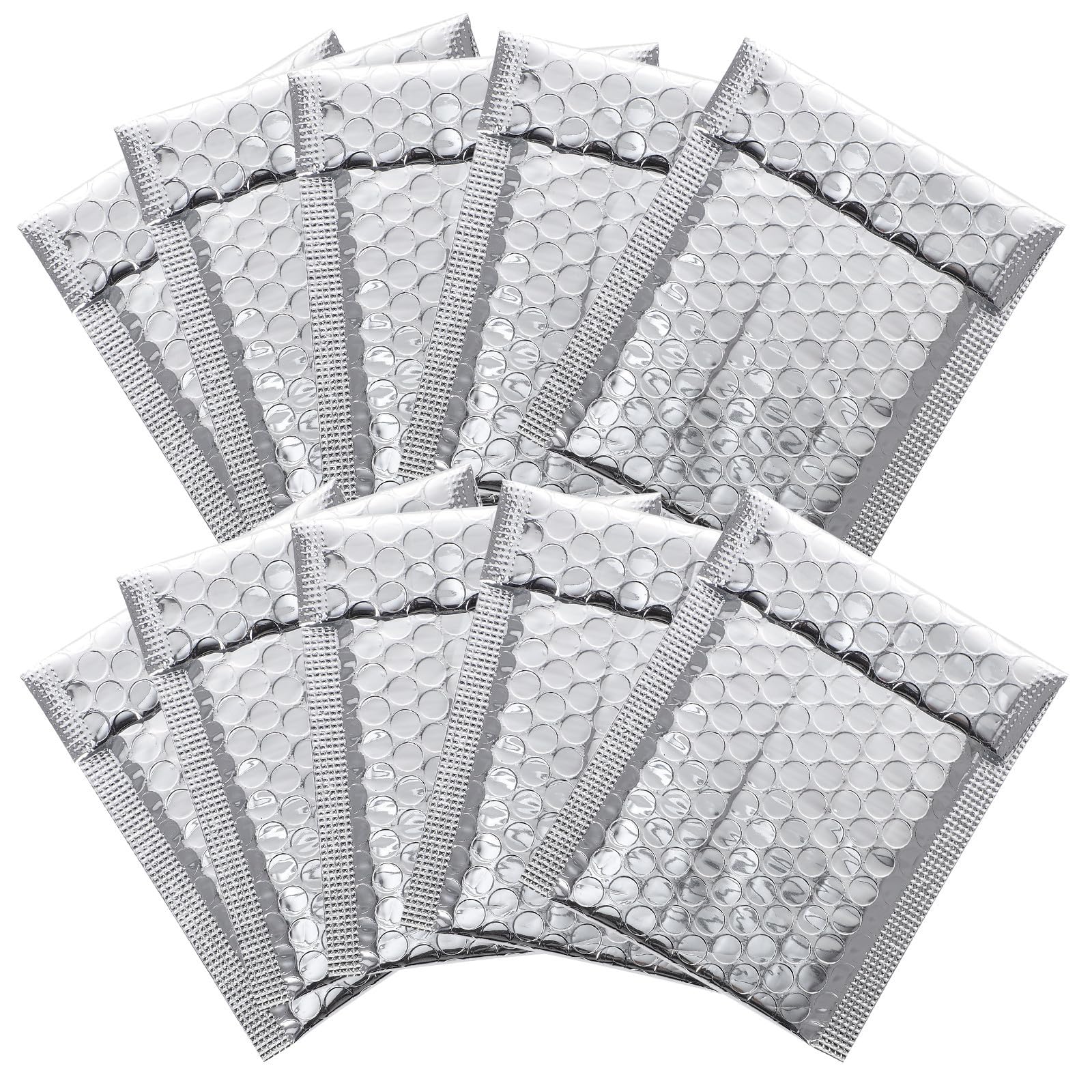 Enveloppe à bulles argentée 100 pièces auto-scellante en PE, enveloppes matelassées robustes pour expédition de produits électroniques et bijoux à domicile