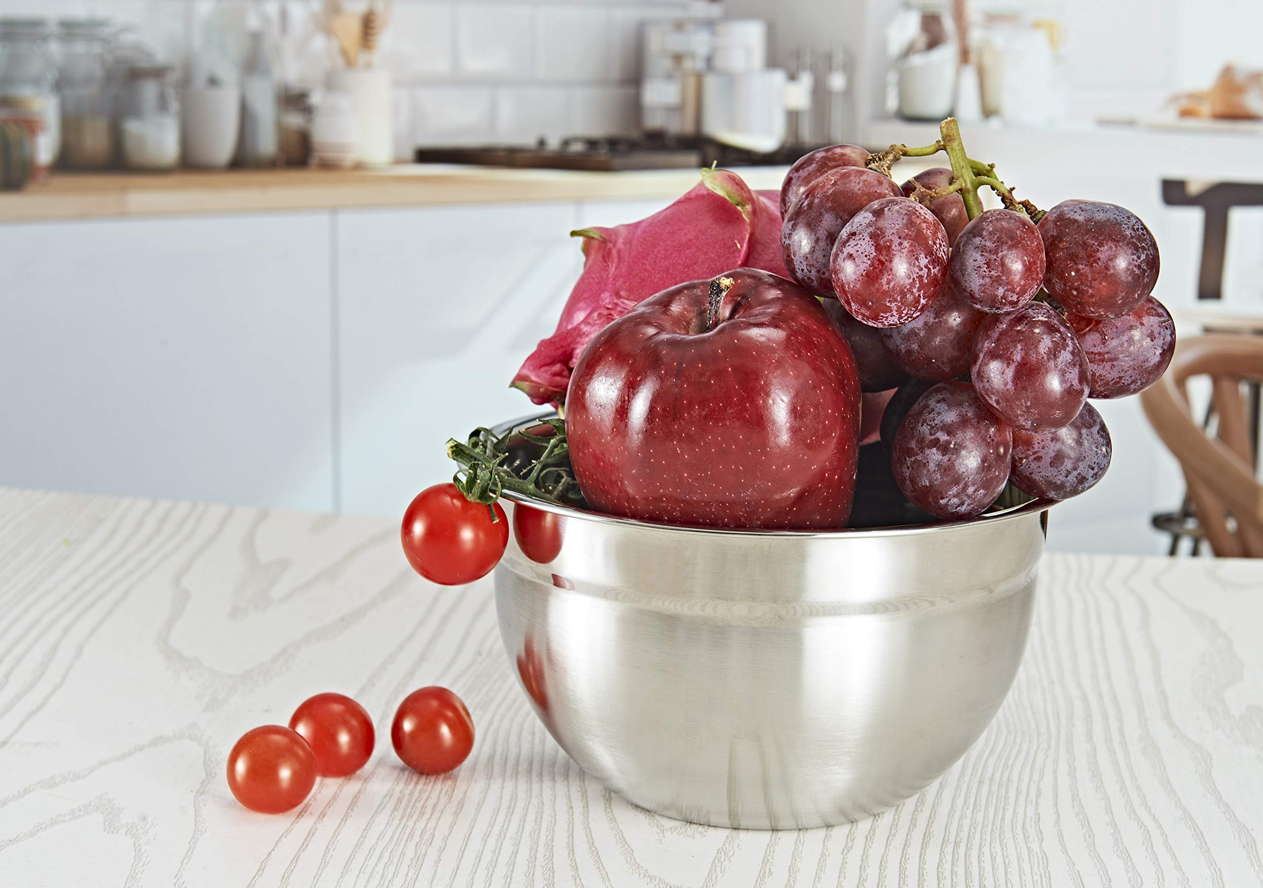 Cuenco de mezcla VITASUNHOW de acero inoxidable, duradero y resistente al óxido, fácil agarre y diseño de estabilidad, versátil para cocinar, hornear, preparar y almacenar alimentos. (20 cm)