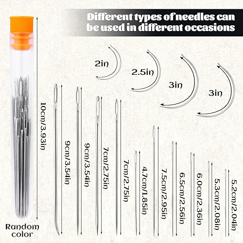 Miniatura 3 de Tikjiua Hilo encerado, hilo de coser de cuero de 492 pies con agujas de coser para reparación de tapicería, agujas curvas, hilo de cuero negro y