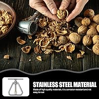 Vista 5 de Hemoton Galleta de tuercas de acero inoxidable para nueces y nueces, herramienta de cascanueces resistente para nueces negras y nueces de macadamia