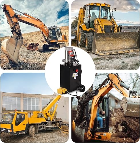 Miniatura 14 de Bomba hidráulica de 8 cuartos de galón 12V DC Unidad de potencia hidráulica de doble efecto con depósito de metal Bomba de energía hidráulica