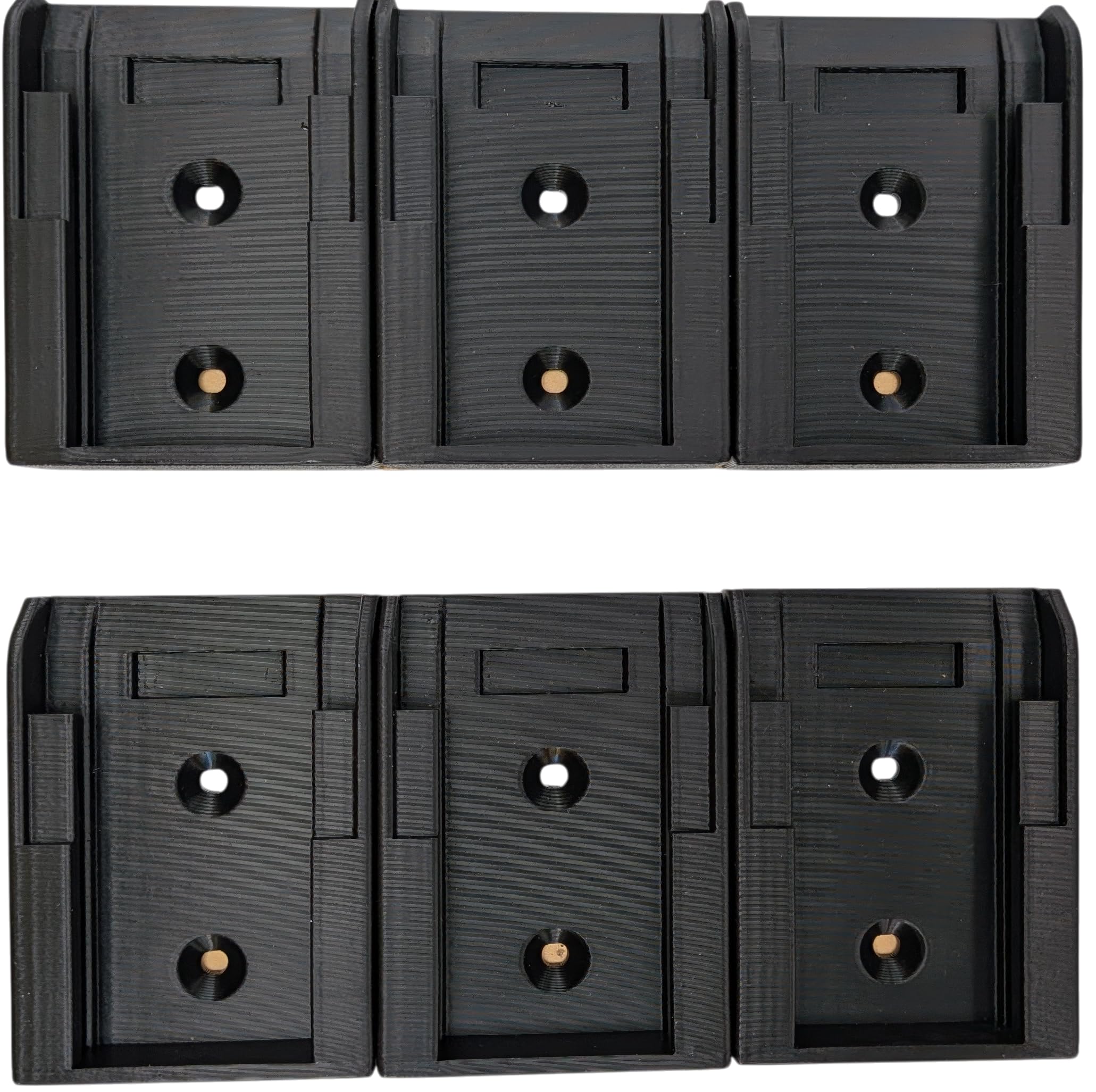 6 Pack | Battery Holder Mount Compatible with DeWalt 18V 20V 54V 60V MAX XR FlexVolt | Wall Mount Battery Storage Rack for Garage, Workshop or Van (6 Pack -Black) — view 6