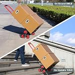 Stair Climbing Hand Truck Dolly 200 LB Capacity,Stair Climber Hand Truck Foldable with Scalable Handle,Stair Climbing Dolly Cart for Stairs,Moving,Shopping(Red)