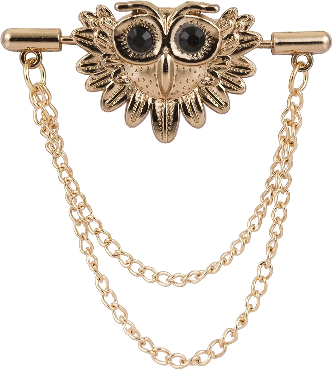 Knighthood Gold Lucky Owl Lapel Pin Badge Coat Suit Collar Accessories Brooch for Men