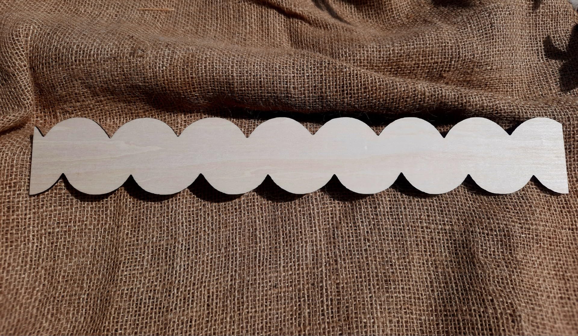 Moldura de madera festoneada – Kit (secciones de 40 cm) – Friso fresco diseño para habitación infantil, borde de pared estilo bohemio y escandinavo – Madera en bruto lista para pintar (10)