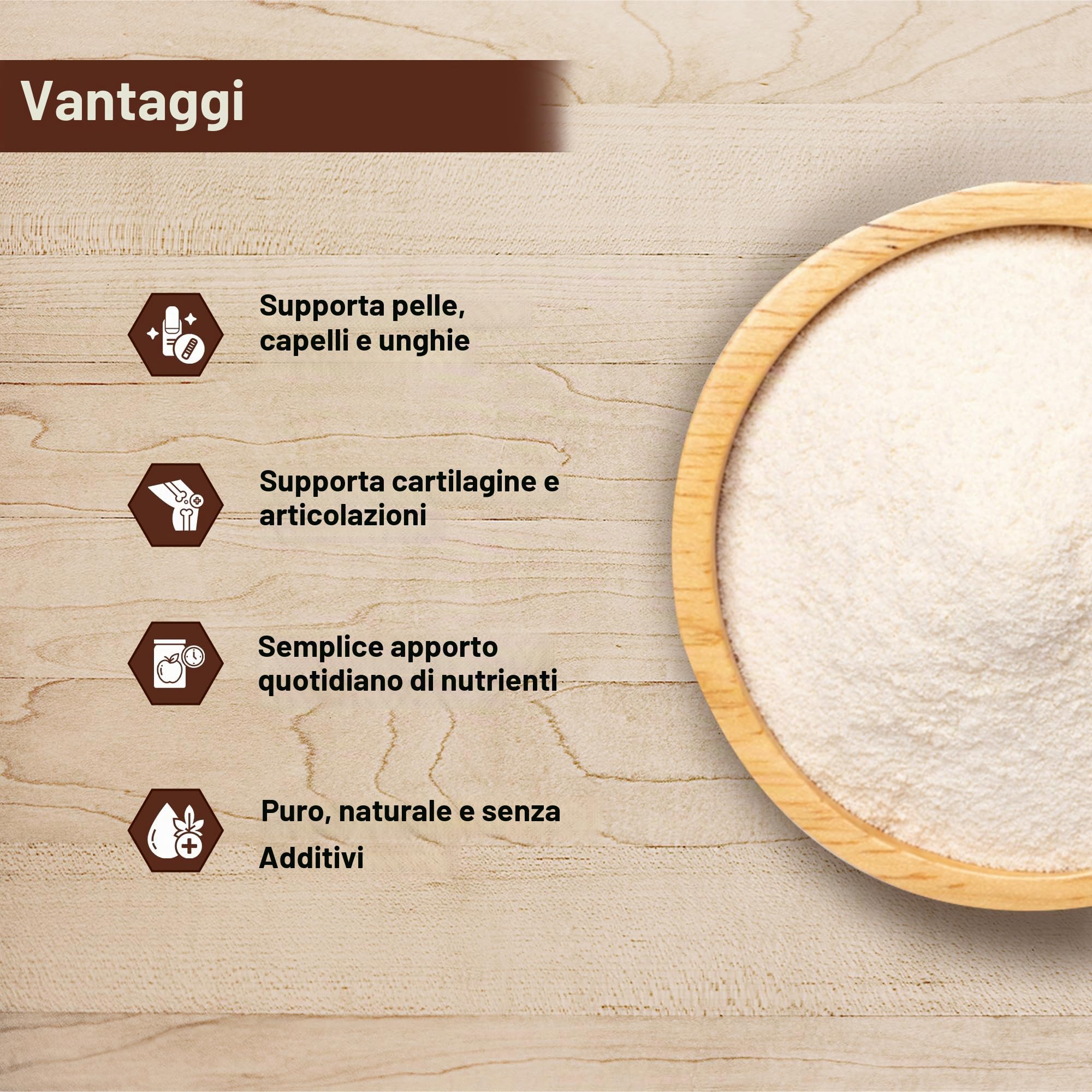Idrolizzato di collagene, tripeptide, 300 g, buona solubilità, insapore, senza additivi, dalla manzo, elevata biodisponibilità, solo 2,5 g al giorno (1 cucchiaino)