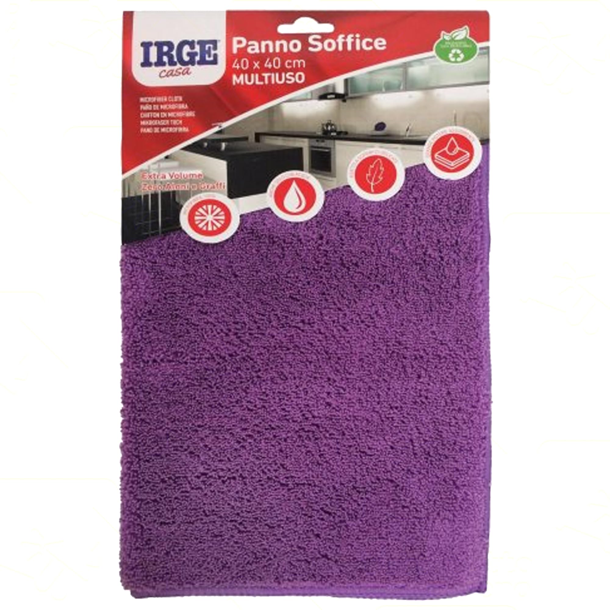 Sicignano – Tissu doux multi-usages en microfibre, extra volume, ultra absorbant, zéro halos – pour surfaces délicates et sols, lavable et réutilisable, couleurs assorties (2, 40 x 40 cm)