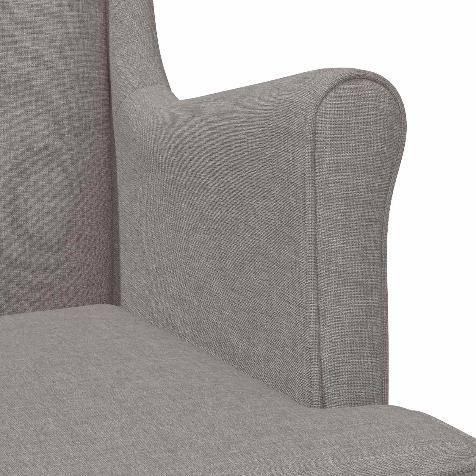 Poltrona moderna in tessuto talpa con telaio in metallo e legno di