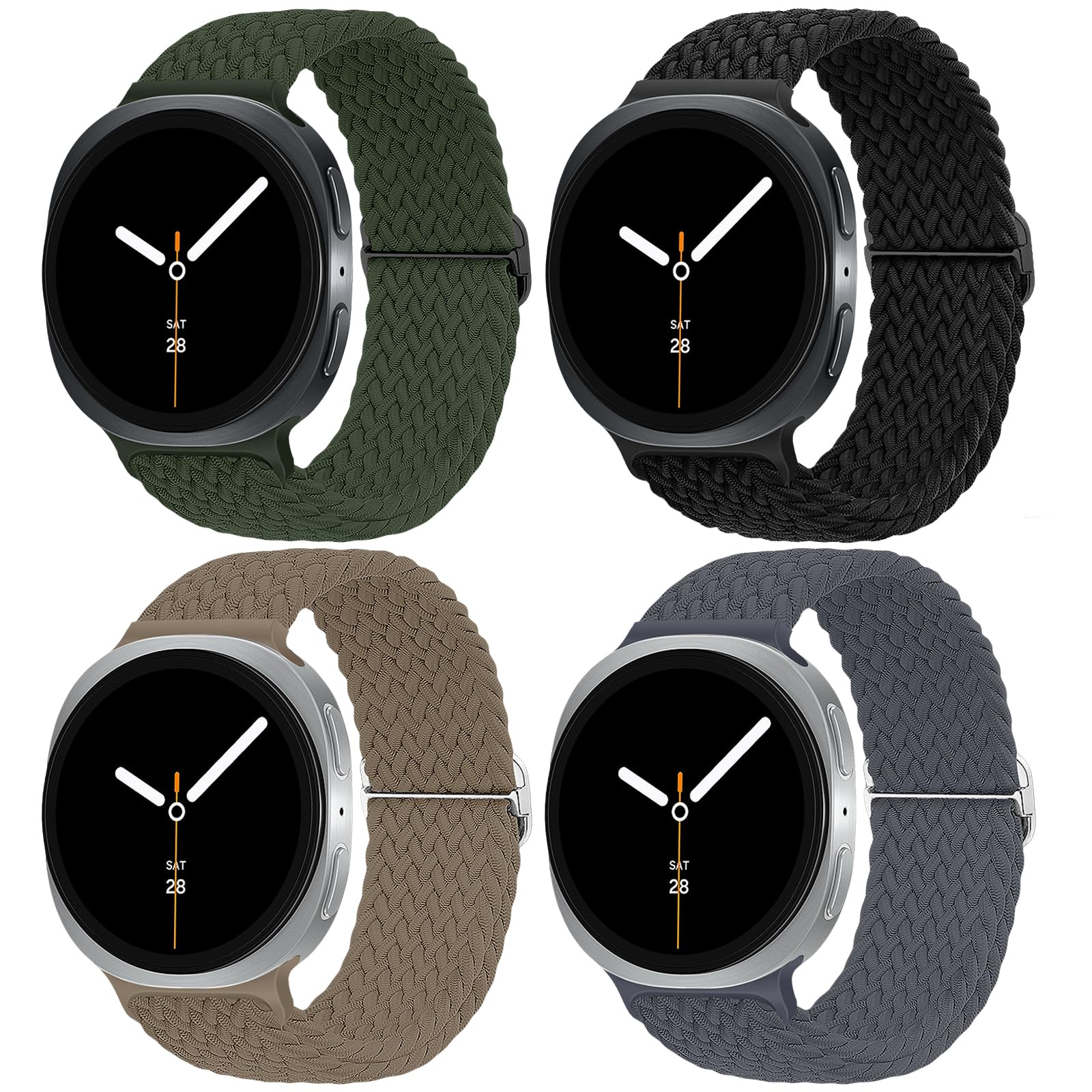 chinbersky 20mm Nylon Geflochtenes Armband Kompatibel mit Samsung Galaxy Watch 4/5/6/7/FE 40mm 44mm Armband/Watch5 Pro/Watch 4&6 Classic/Active 2 40mm 44mm/Watch3 41mm/Gear Sport/Gear S2 Classic