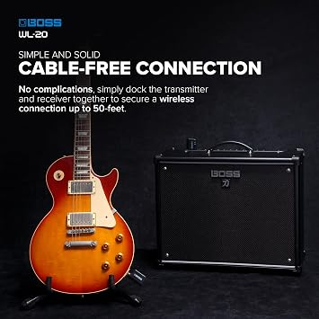 BOSS WL-20 | Compact Wireless Instrument System | Plug-and-Play Wireless System for Guitar, Bass and More | Lightning-Fast BOSS Technology | Built-in Cable Tone Simulation | Up to 50ft Range