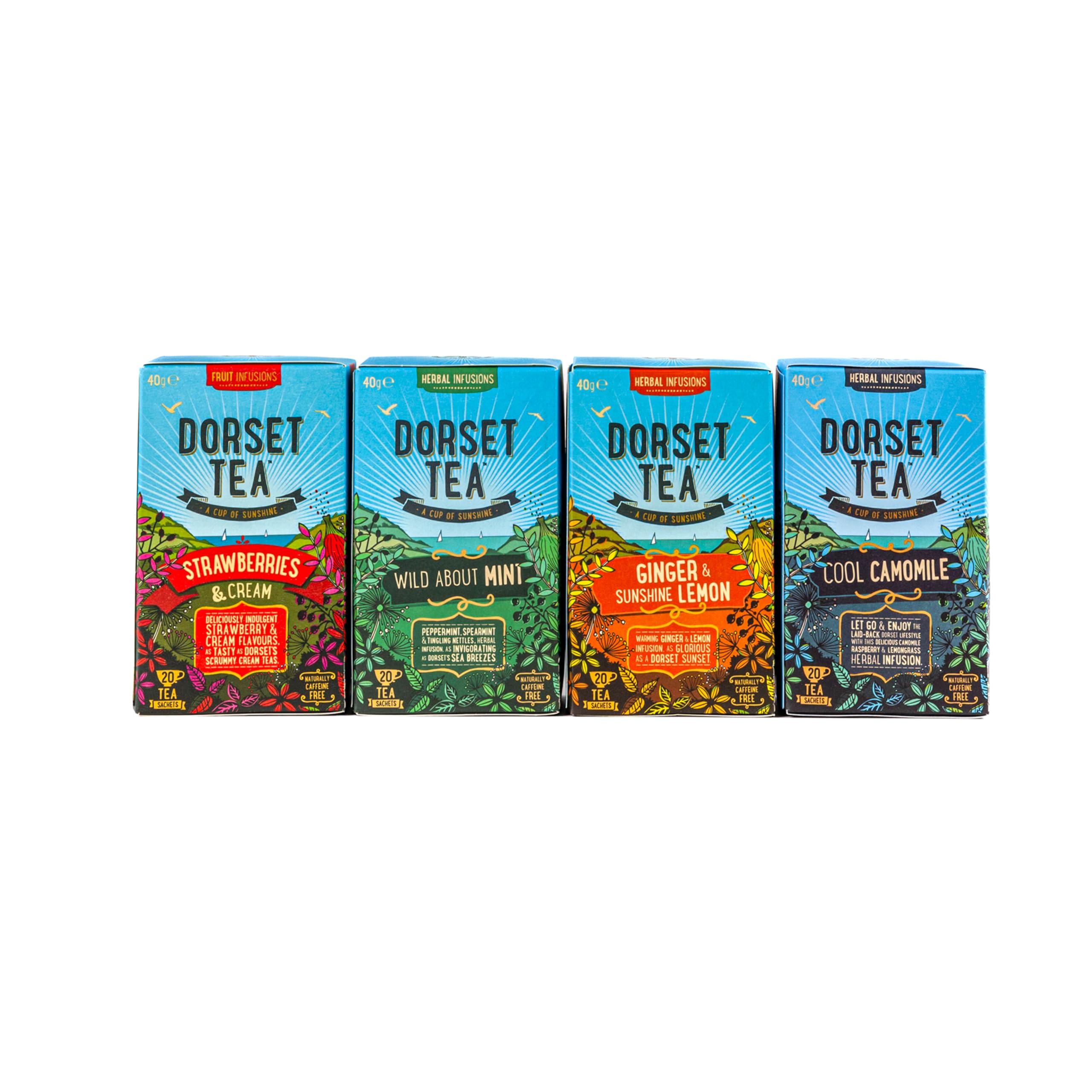 Dorset Tea Mixed Herbal Tea Gift Bundle 80 Tea Bags (4 Packs x 20 Tea Bags)