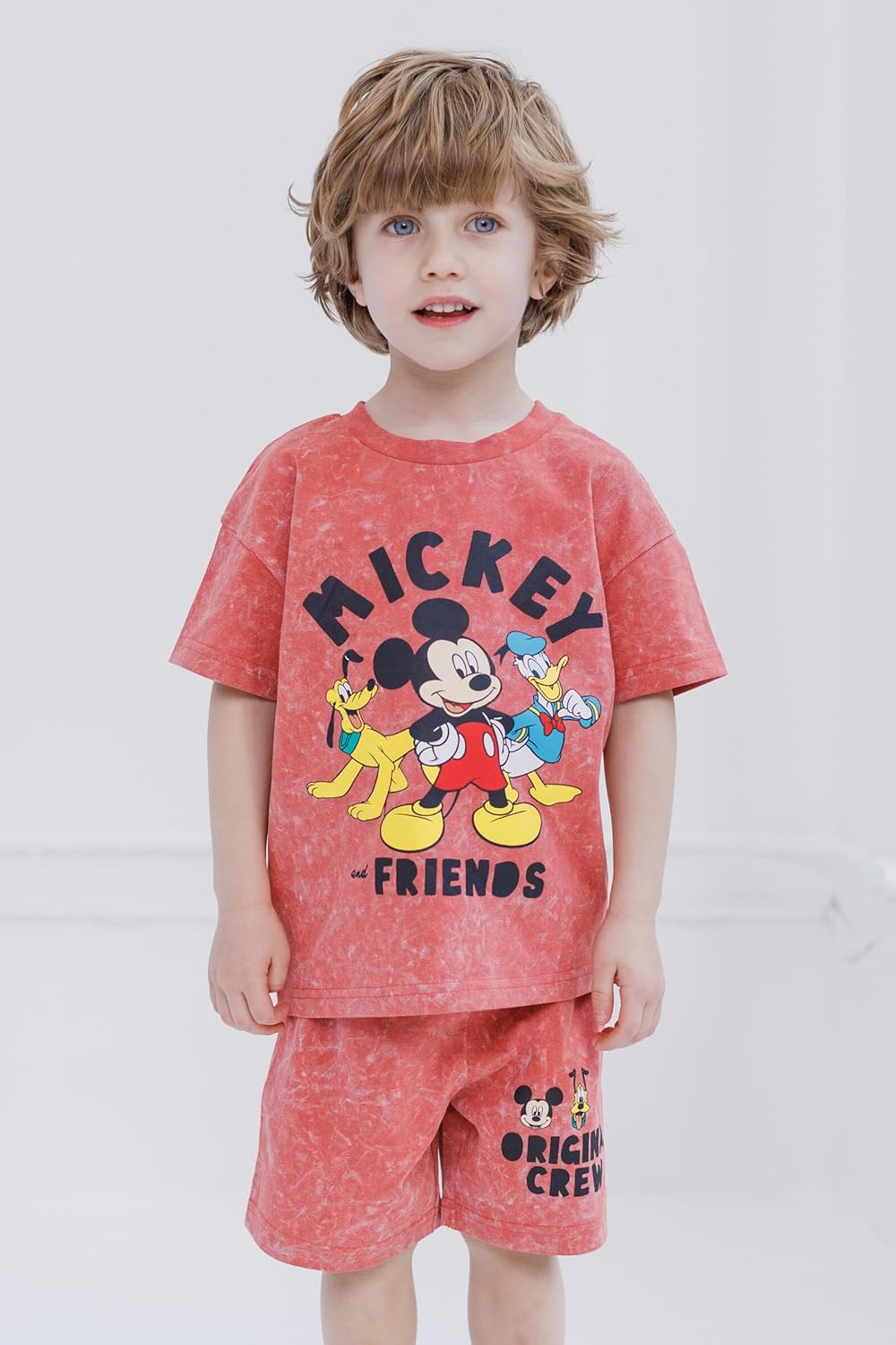 Disney Mickey Mouse Vintage Wash T-Shirt and Shorts Outfit Set Toddler to Big Kid Sizes (2T - 10-12) - Image 2