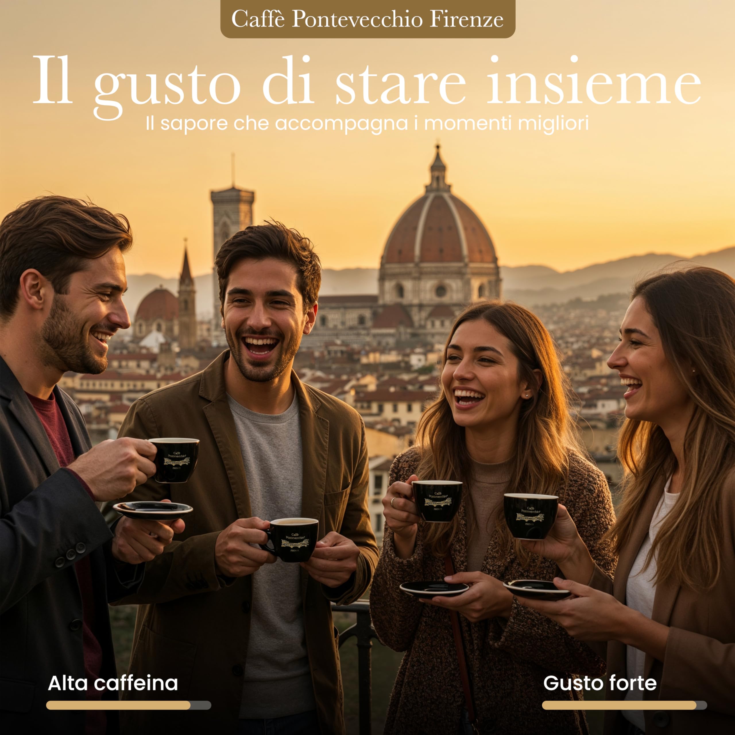 Caffè in Grani 1kg - Miscela 100% Robusta da India Vietnam Indonesia - Chicchi Interi per Moka ed Espresso - Gusto Forte e Tostato con Crema Densa - Made in Italy - CAFFÈ PONTEVECCHIO FIRENZE