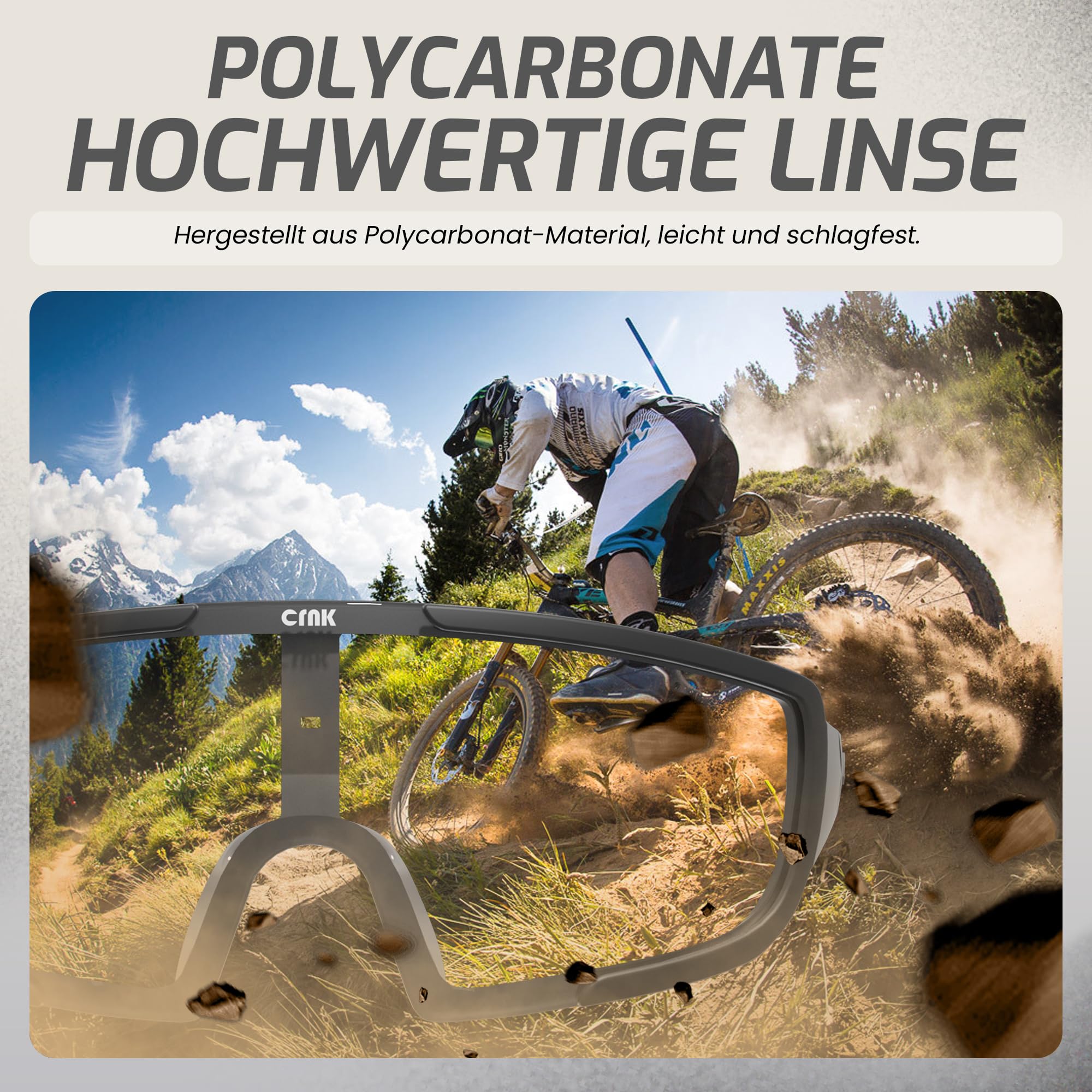 CRNK Vivid Optical 2 okulary sportowe – ultralekkie i wytrzymałe, ochrona UV400, ochrona przed zaparowaniem, opcja fotochromiczna – idealne do jazdy na rowerze, MTB, biegania i sportów na świeżym