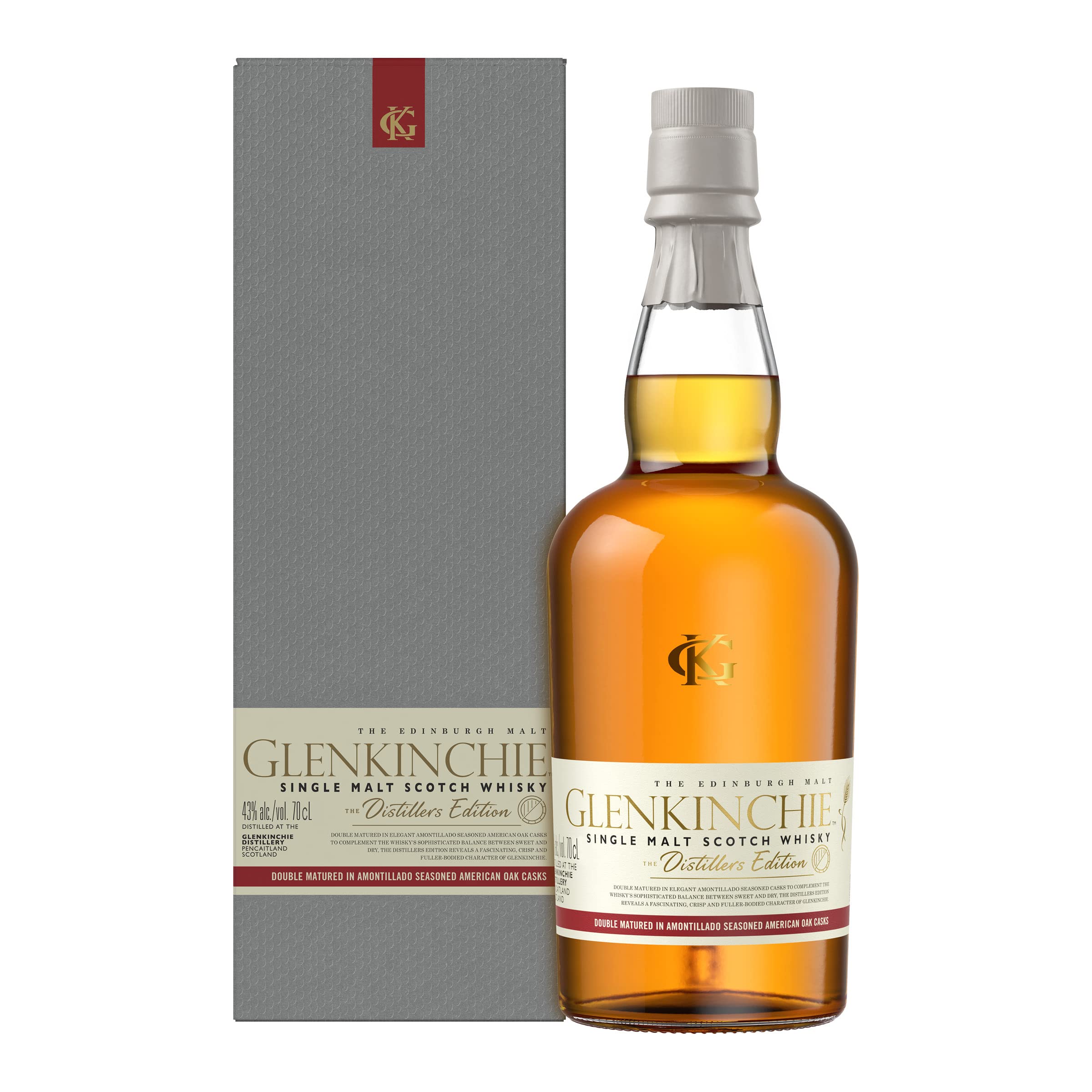 Glenkinchie Distillers Edition, Single Malt Scotch Whisky, Limited Collection, in the best tradition with gift packaging, handmade in the Lowlands, 43% vol, 700ml single bottle |