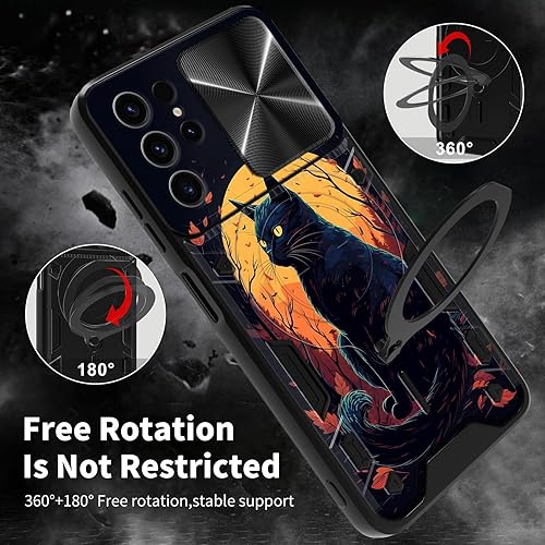 Vista 455 de Funda protectora híbrida para Samsung Galaxy A53 5G de 6.5 pulgadas y anillo giratorio de 360 grados, función atril, híbrida, de doble capa