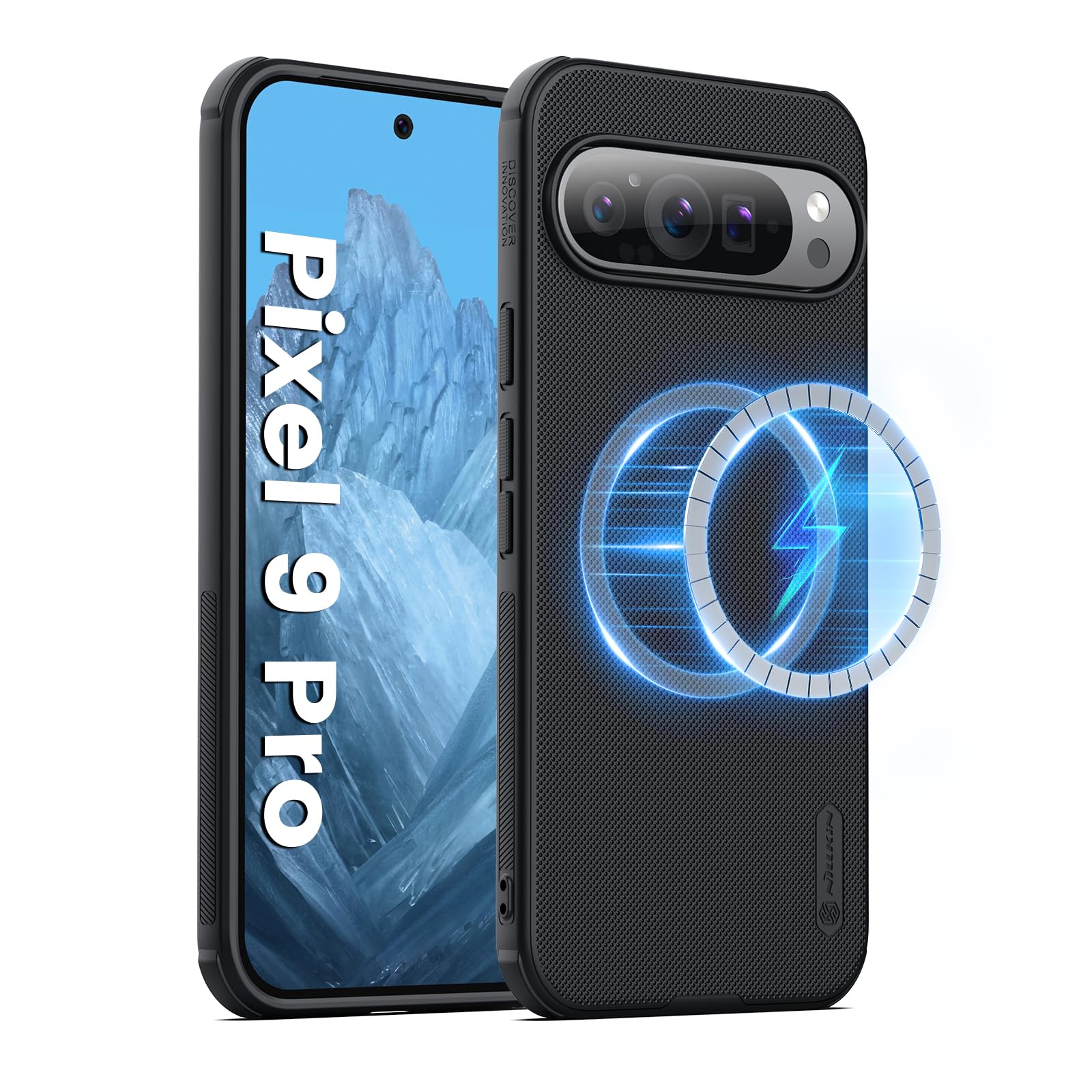 Nillkin for Google Pixel 9 Pro Magnetic Case, Compatible with Magsafe, Pixel 9 / Pixel 9 Pro 5G Phone Case Slim 6.34 inch Black