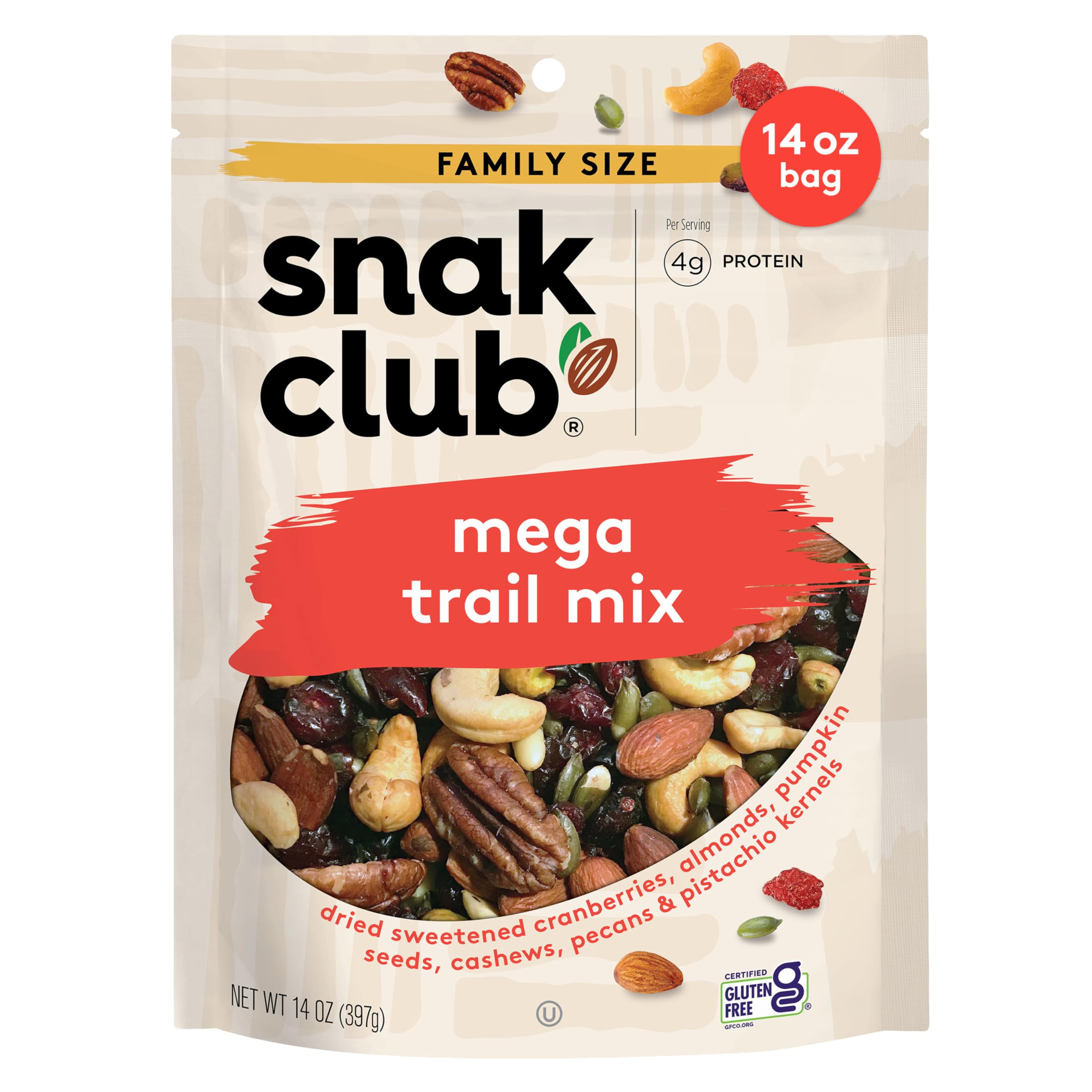 Snak Club Mega Trail Mix, Family Size, 14 Ounce