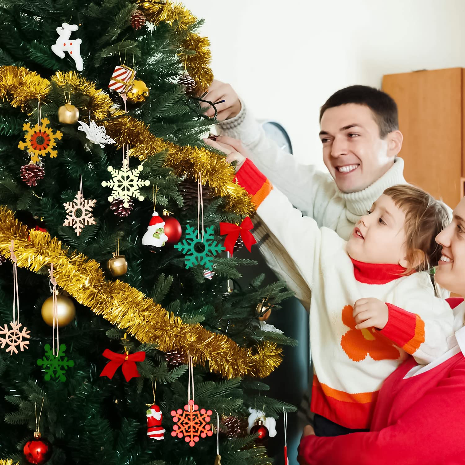 Flocons De Neige En Bois / Décorations De Sapin De Noël / Flocon