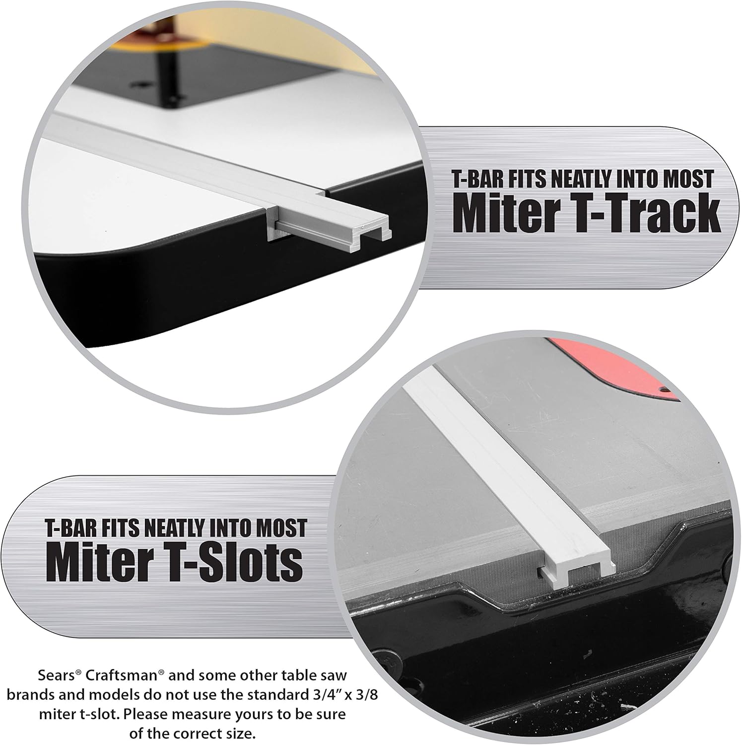 Peachtree Woodworking Supply Miter T-Bar for Jigs Fixtures Sleds Router Tables and General Woodworking - 46 inch