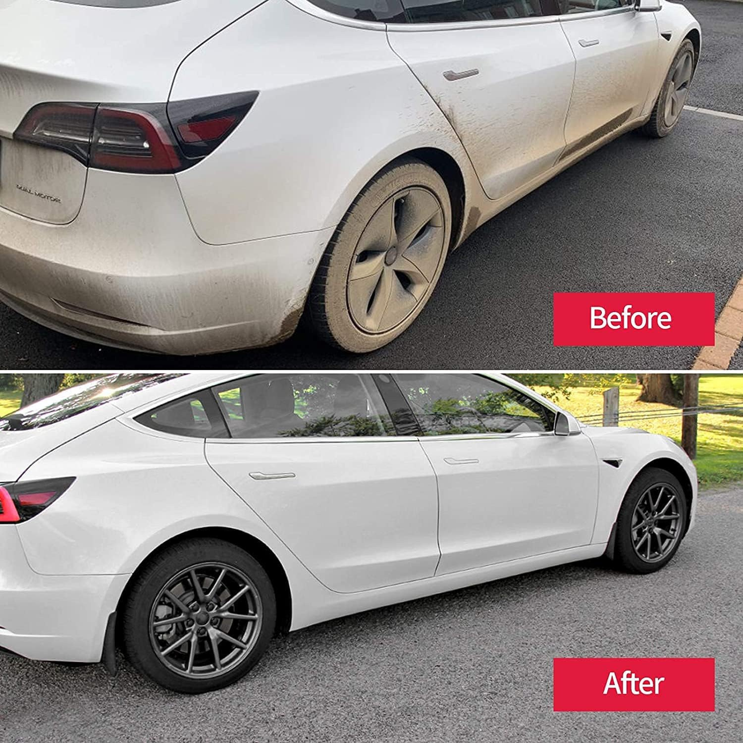 Carwiner Compatible with Tesla Model 3 Mud Flaps Splash Guards No Need to Drill Holes Fender Mud Guard Accessories 2016-2020 (Set of 4)