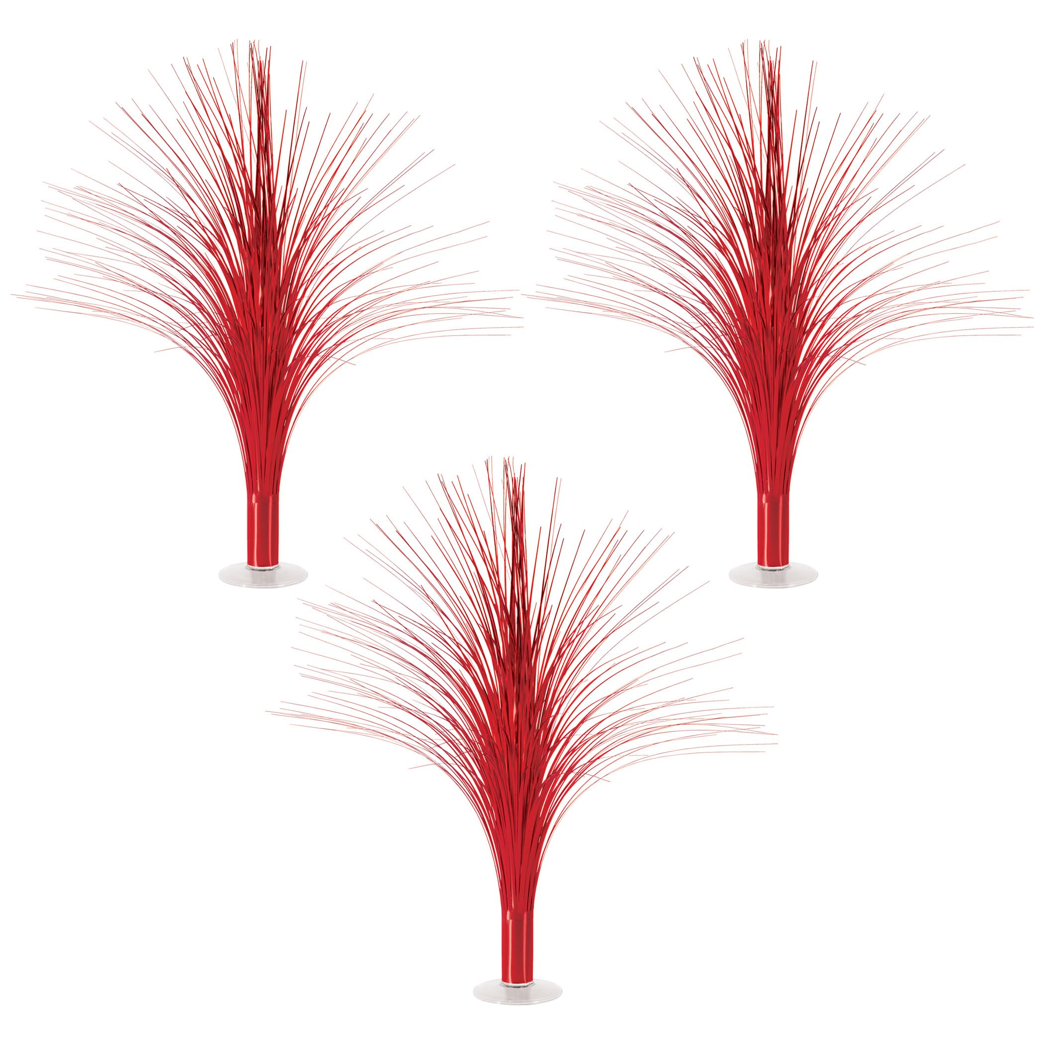 Décoration de table cascade rouge métallisé premium Beistle avec socle transparent stable