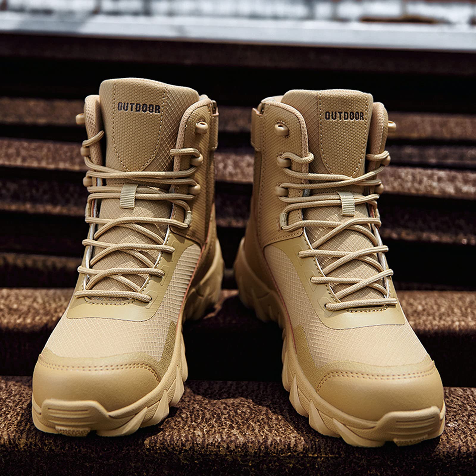 Inverno Outdoor Lace Up High-Top Scarpe Per Gli Uomini Spessa Fondo Moto
