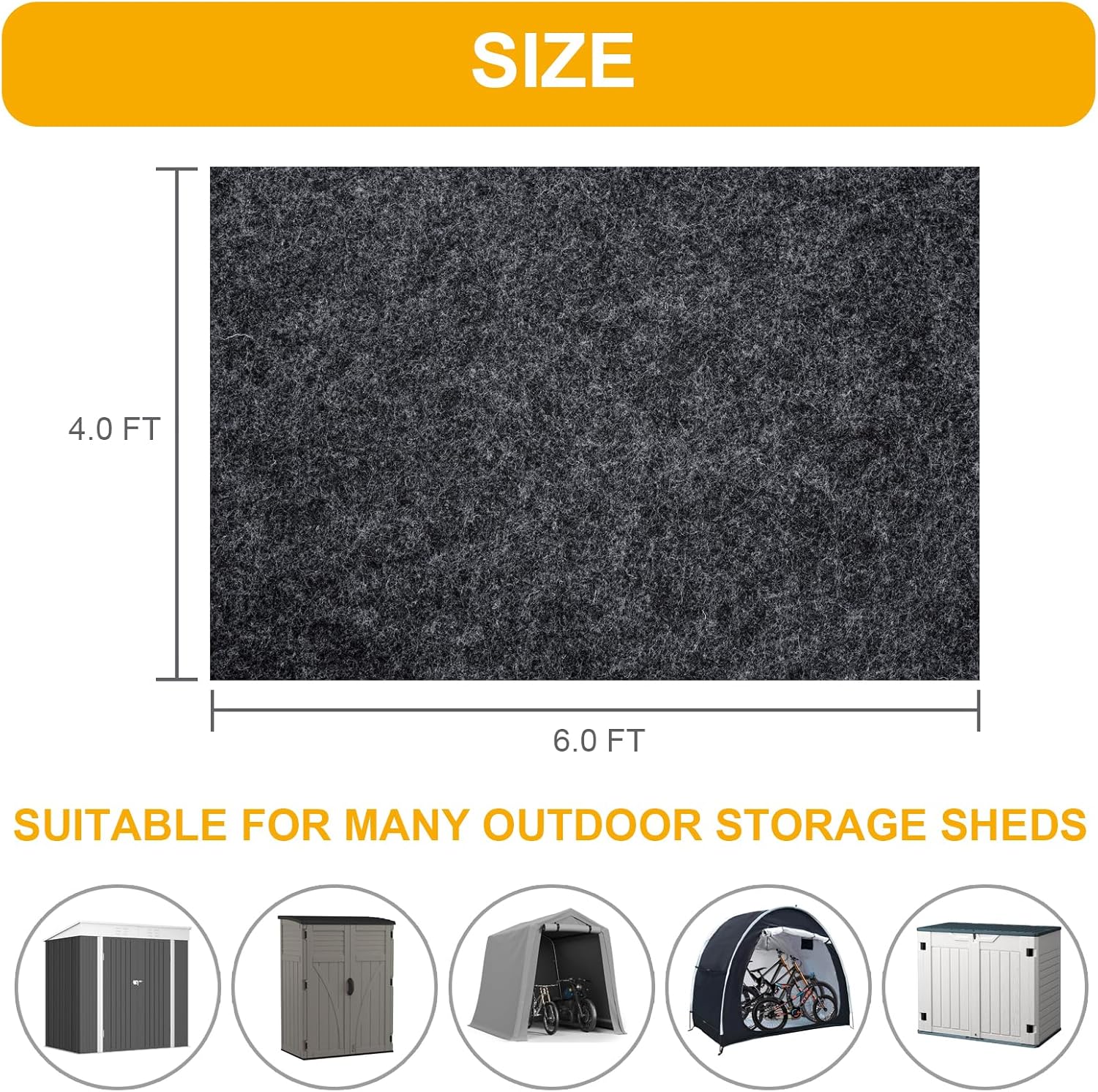 Foyego Outdoor Storage Shed Mat, Waterproof Dustproof Outdoor Carport Floor Mat, Patio Furniture Scratch Prevention Anti-Slip Mat, Soft Felt Material with Non Slip Backing(8.2 * 6FT) Foyego Outdoor Storage Shed Mat, Waterproof Dustproof Outdoor Carport Floor Mat, Patio Furniture Scratch Prevention Anti-Slip Mat, Soft Felt Material with Non Slip Backing(8.2 * 6FT)