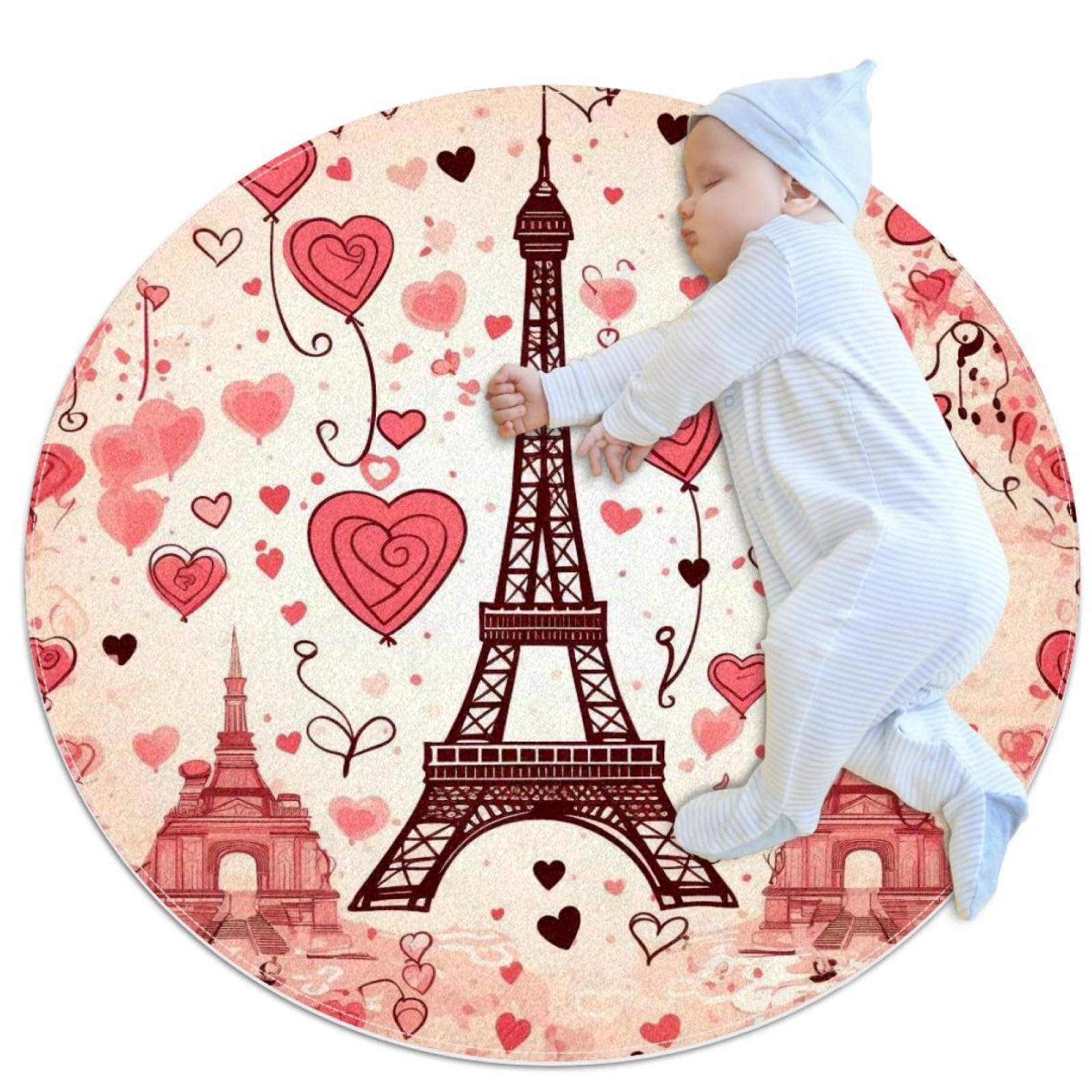Tapis de salle de bain Tour Eiffel rouge pour décorer une chambre d'enfant