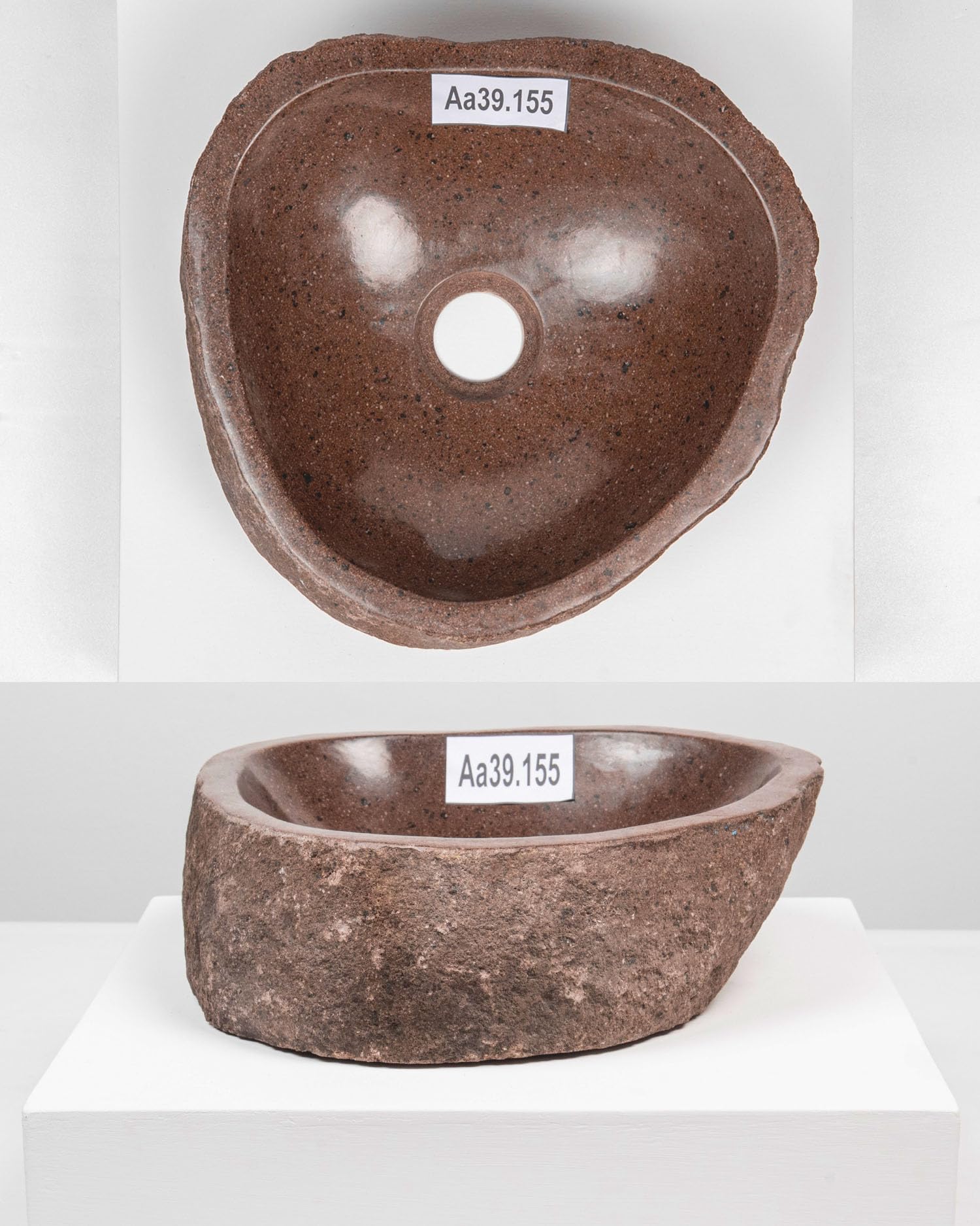 30 cm Lavabo in pietra naturale ovale grigio per bagno, WC degli ospiti, lavabo in pietra di fiume, lavabo da appoggio in pietra di fiume