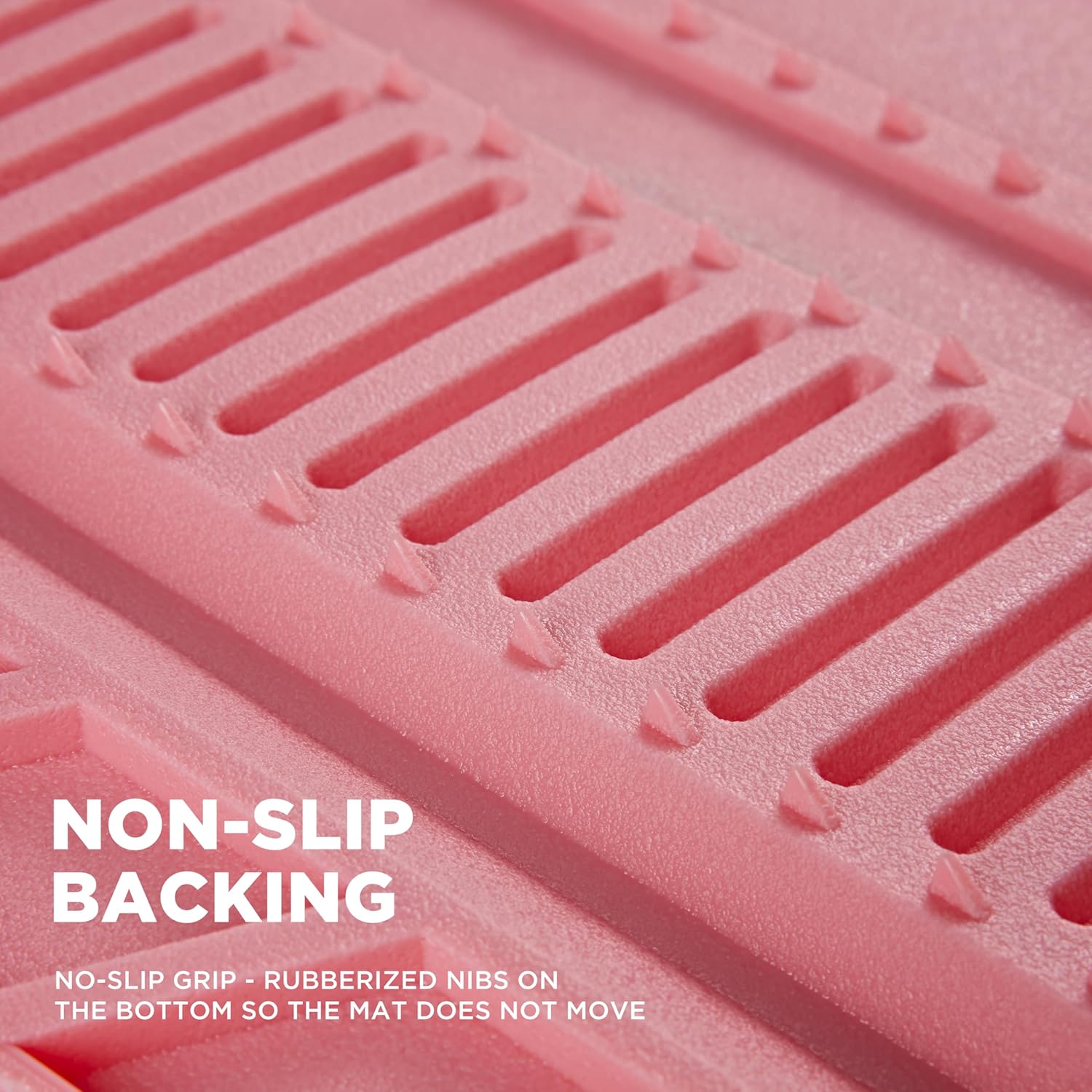 PIC AUTO Bling Rubber Floor Mats, Sparkly Glitter Pink Car Mats Set, Heavy Duty All Weather Waterproof Mats Pad for Girls & Women Universal Fit for Automotive SUV, Sedan, Van