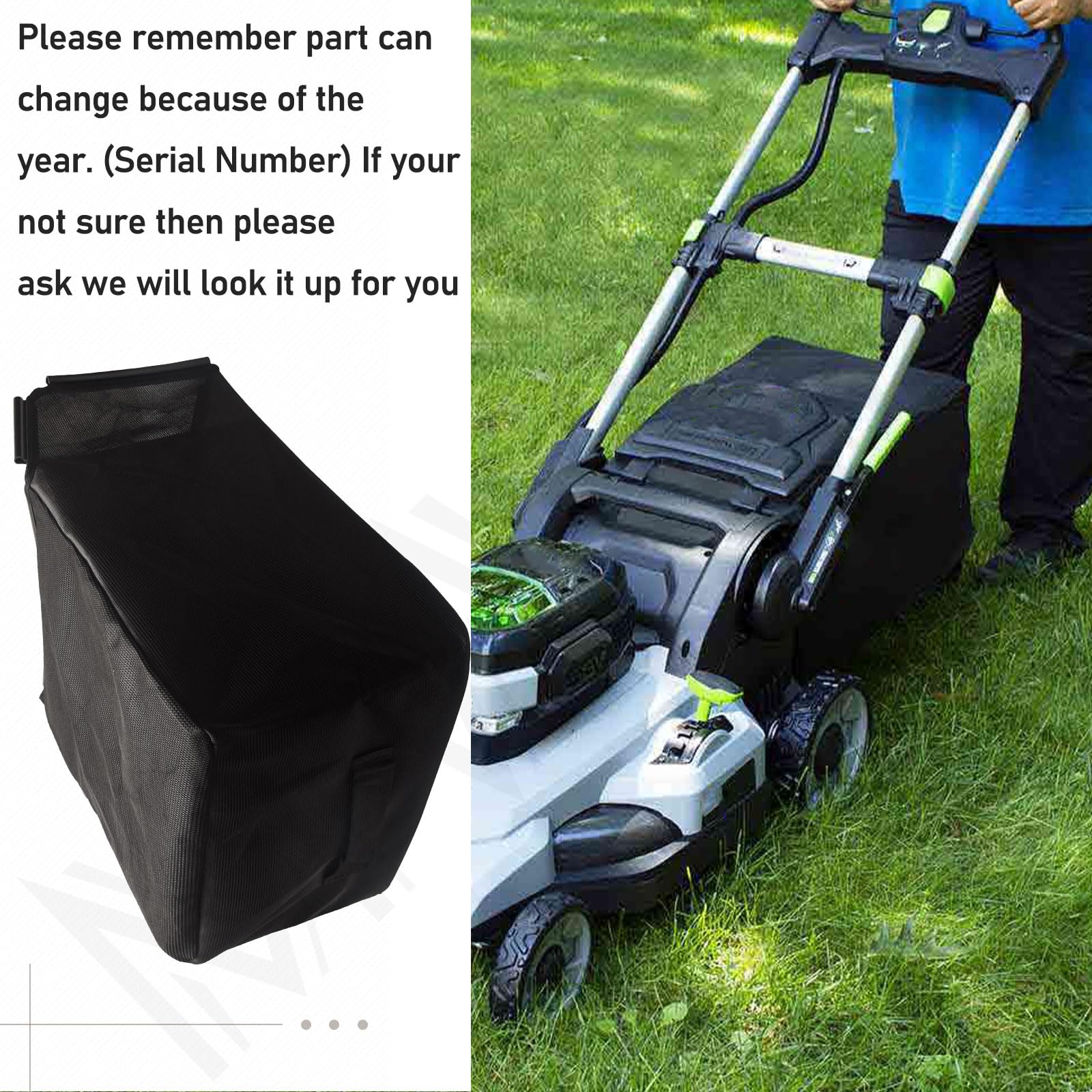 3800095004 - Recogedor de bolsas de césped compatible con cortacésped EGO LM2000, LM2000-S de 21 pulgadas, sustituye a 3800095000 38000950 3800095 (sin marco recogedor de césped)