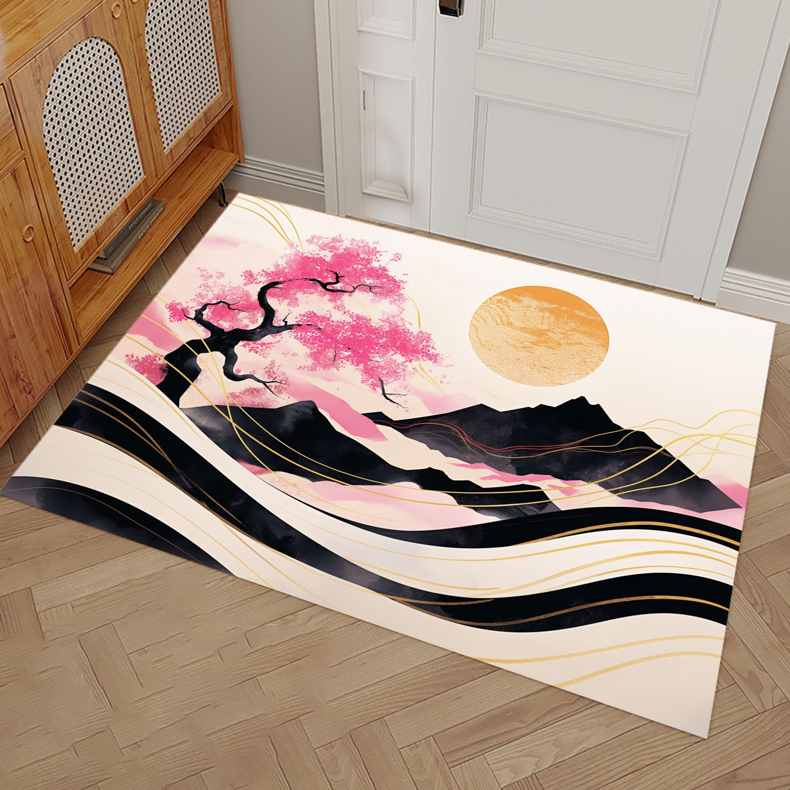 Tapis d'Entrée Douces Absorbantes 90x150 | Paillasson Lavable Couloir Sommet Montagne