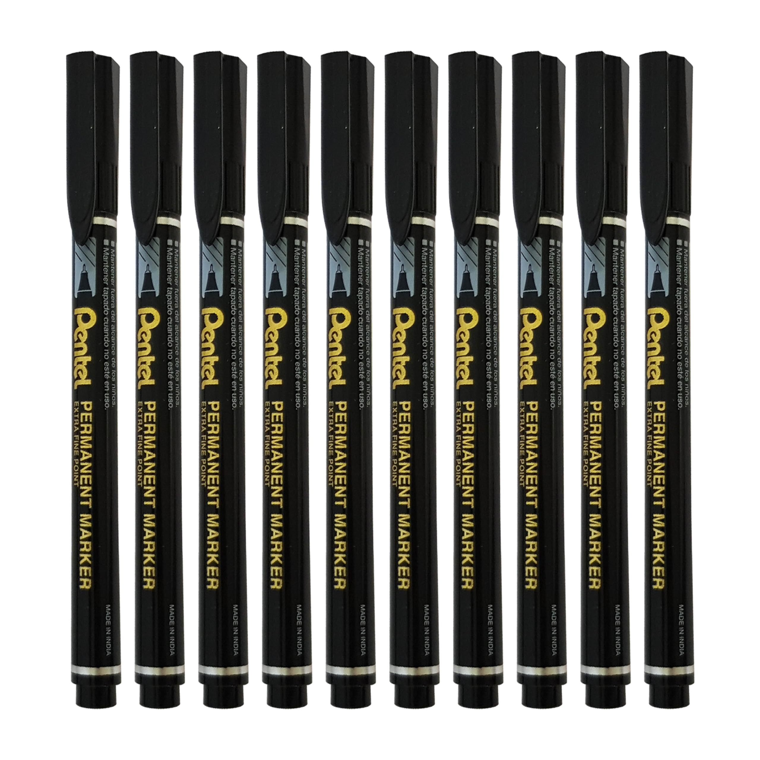 Pentel NF450 Pen-Style Permanent Marker Pens, Extra Fine Tip, BLACK, Pack of 10, Write-4-All CD/DVD Markers - Image 3