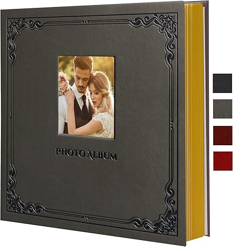 Vista 37 de Álbum de fotos puede contener fotos de 3 x 5, 4 x 6, 5 x 7, 6 x 8 y 8 x 10 pulgadas, álbumes de recortes magnéticos autoadhesivos (negro, grande)