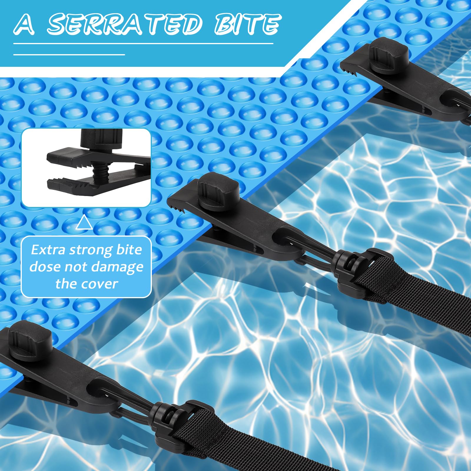 Enrollador Solar para Piscina, Sistema de Enrollado para Láminas de Piscina, Kit de Fijación para Ruedas de Cubierta Solar de Piscina, Rodillo de Piscina para Cubierta Solar, 8 Bandas de Sujeción