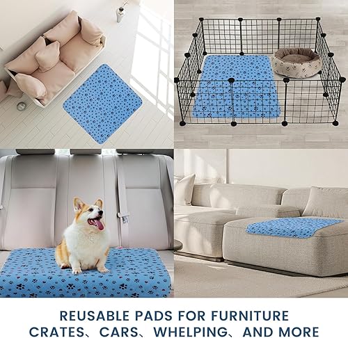 Miniatura 5 de Almohadillas lavables para orina para perros, paquete de 2 almohadillas grandes de 18 x 24 pulgadas, súper absorbentes, reutilizables,
