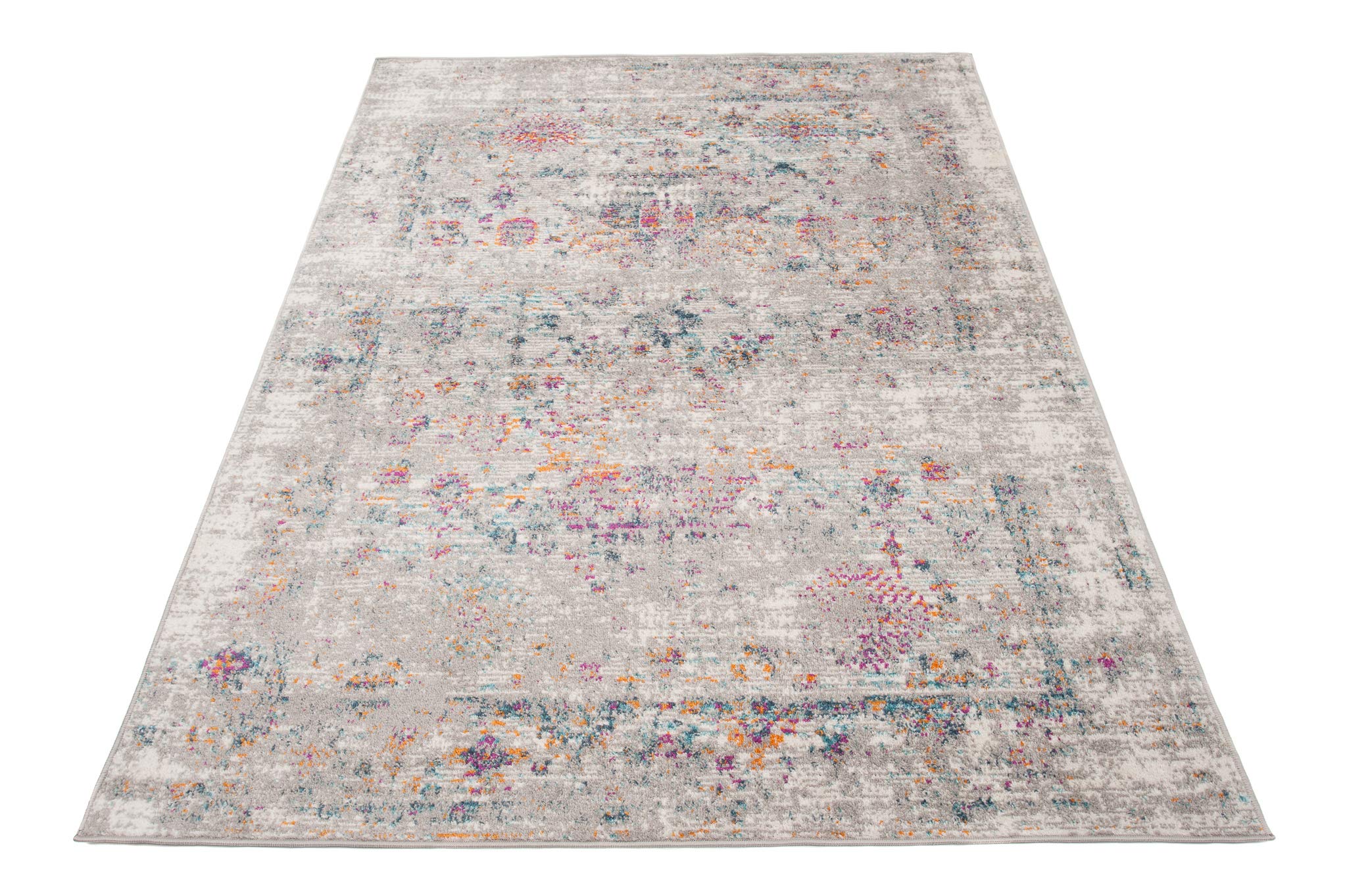 Tapijt Vintage Rosette 22206/064 turkoois / grijskleuring 140x200 cm