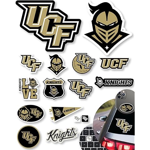 UCF Stickers for Gift, Car, Water Bottle, Laptop, and Phone for Golden Knights Foot...