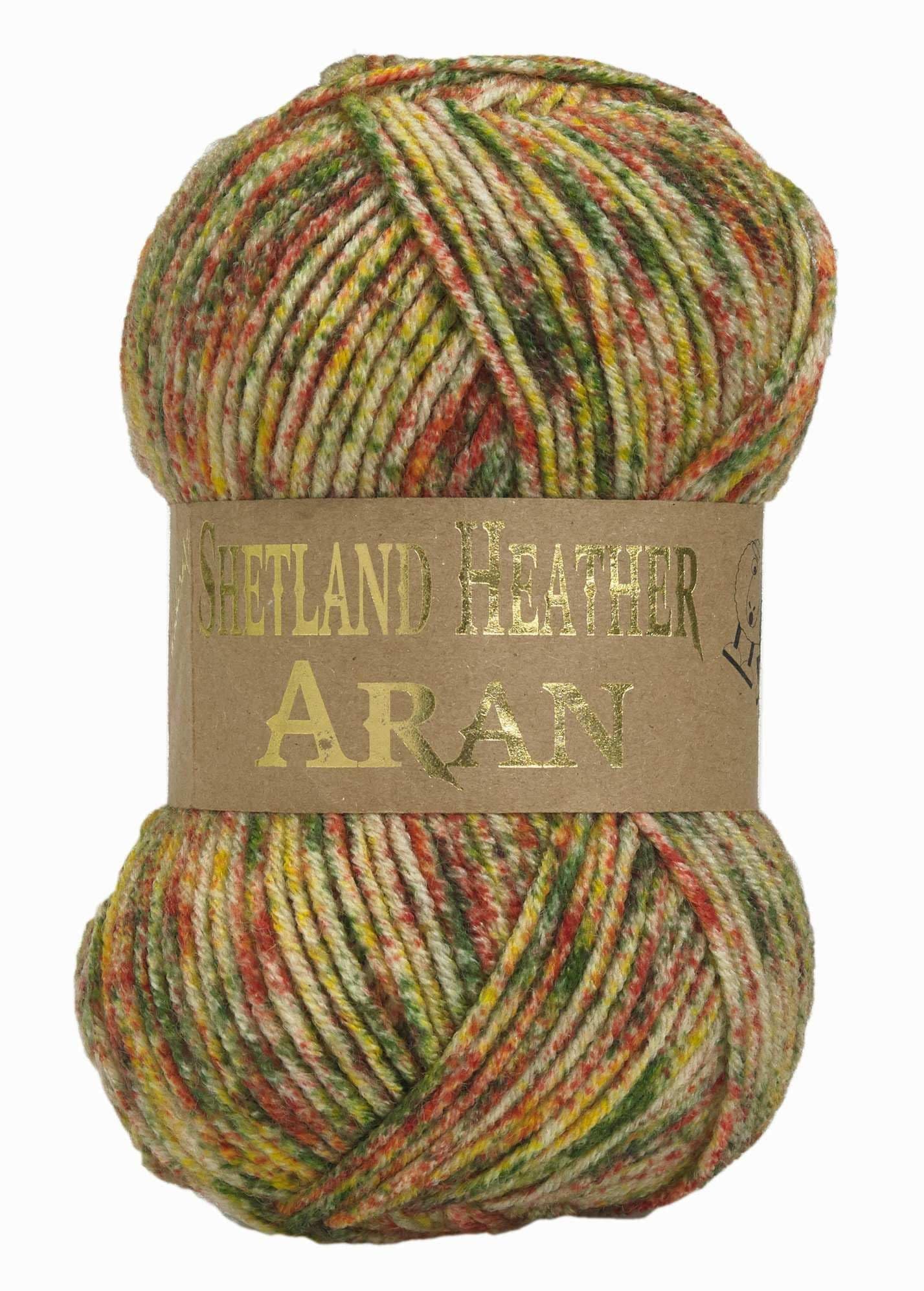 WoolCraft Shetland Heather Aran Knitting & Crochet Yarn, Great Value Yarn Available in 15 Tweed Effect Aran Colours, 75% Acrylic & 25% Wool, 200 Metres, 100g Balls, Pack of 3, Gooseberry — image 1