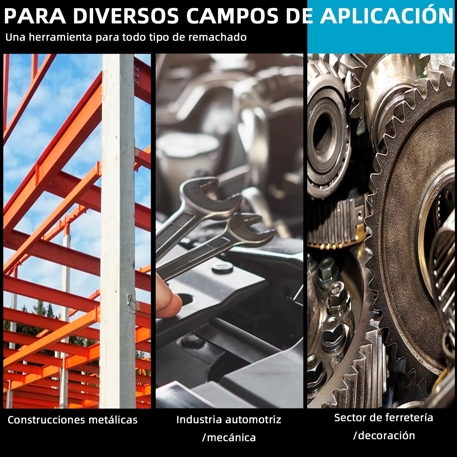 Remachadora de batería sin escobillas con luz LED, compatible con baterías de iones de litio Makita de 18 V, ideal para obras de construcción, reparaciones de automóviles y bricolaje, sin batería